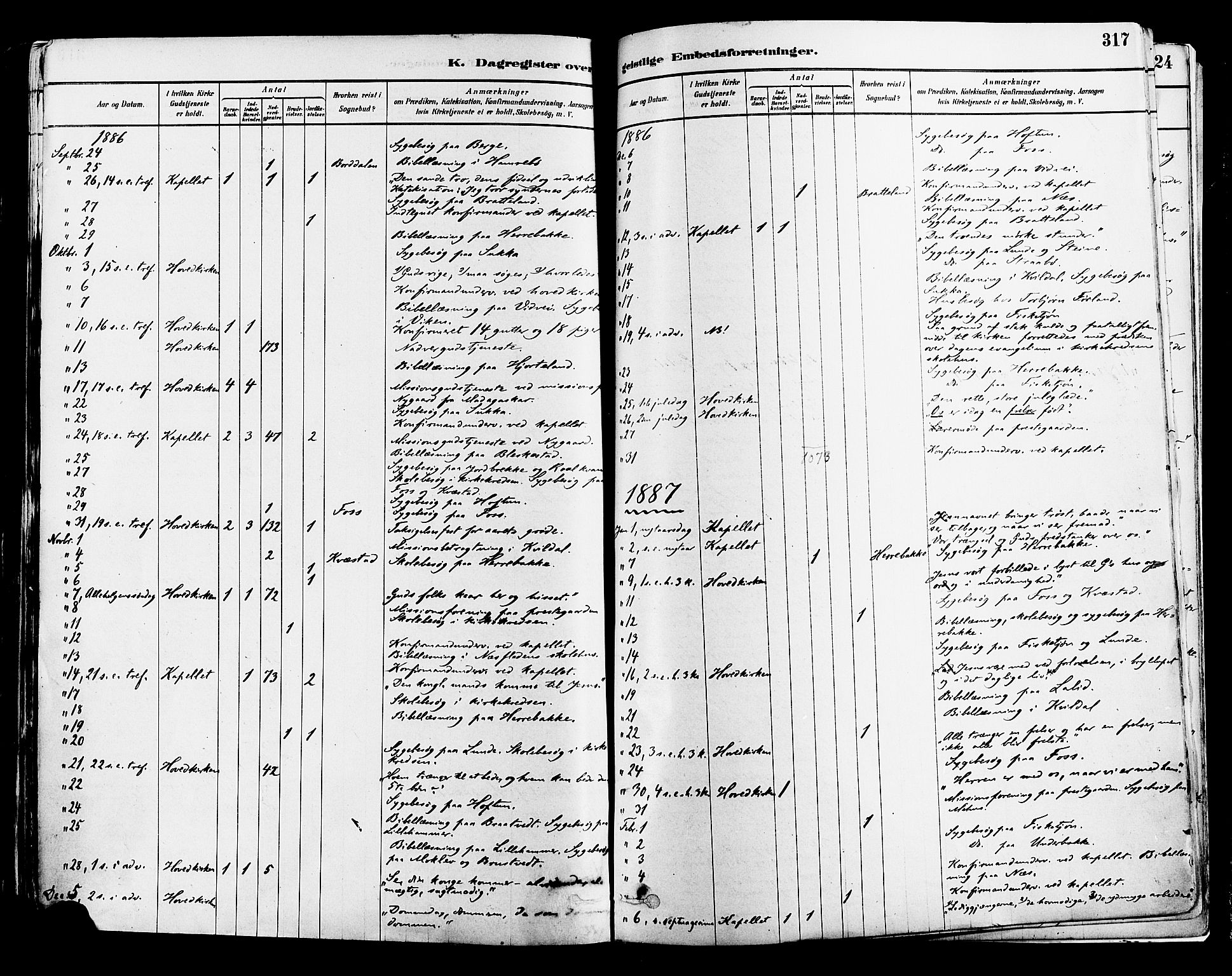 Suldal sokneprestkontor, AV/SAST-A-101845/01/IV/L0011: Parish register (official) no. A 11, 1878-1900, p. 317