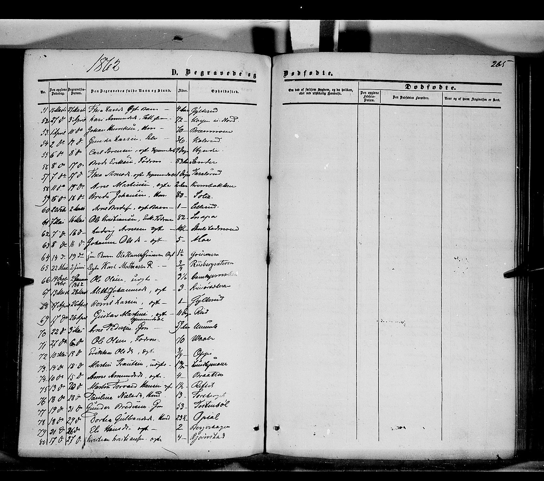 Grue prestekontor, SAH/PREST-036/H/Ha/Haa/L0009: Parish register (official) no. 9, 1859-1863, p. 265