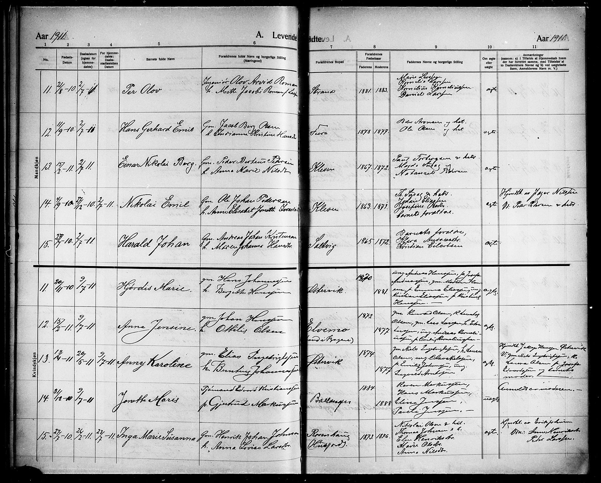 Ministerialprotokoller, klokkerbøker og fødselsregistre - Nordland, AV/SAT-A-1459/863/L0916: Parish register (copy) no. 863C06, 1907-1921