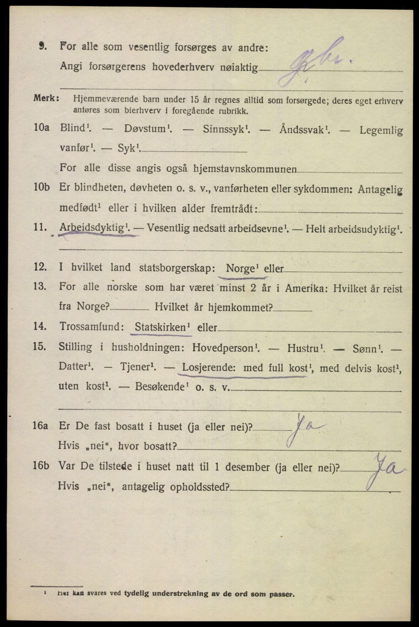 SAK, 1920 census for Søgne, 1920, p. 2206