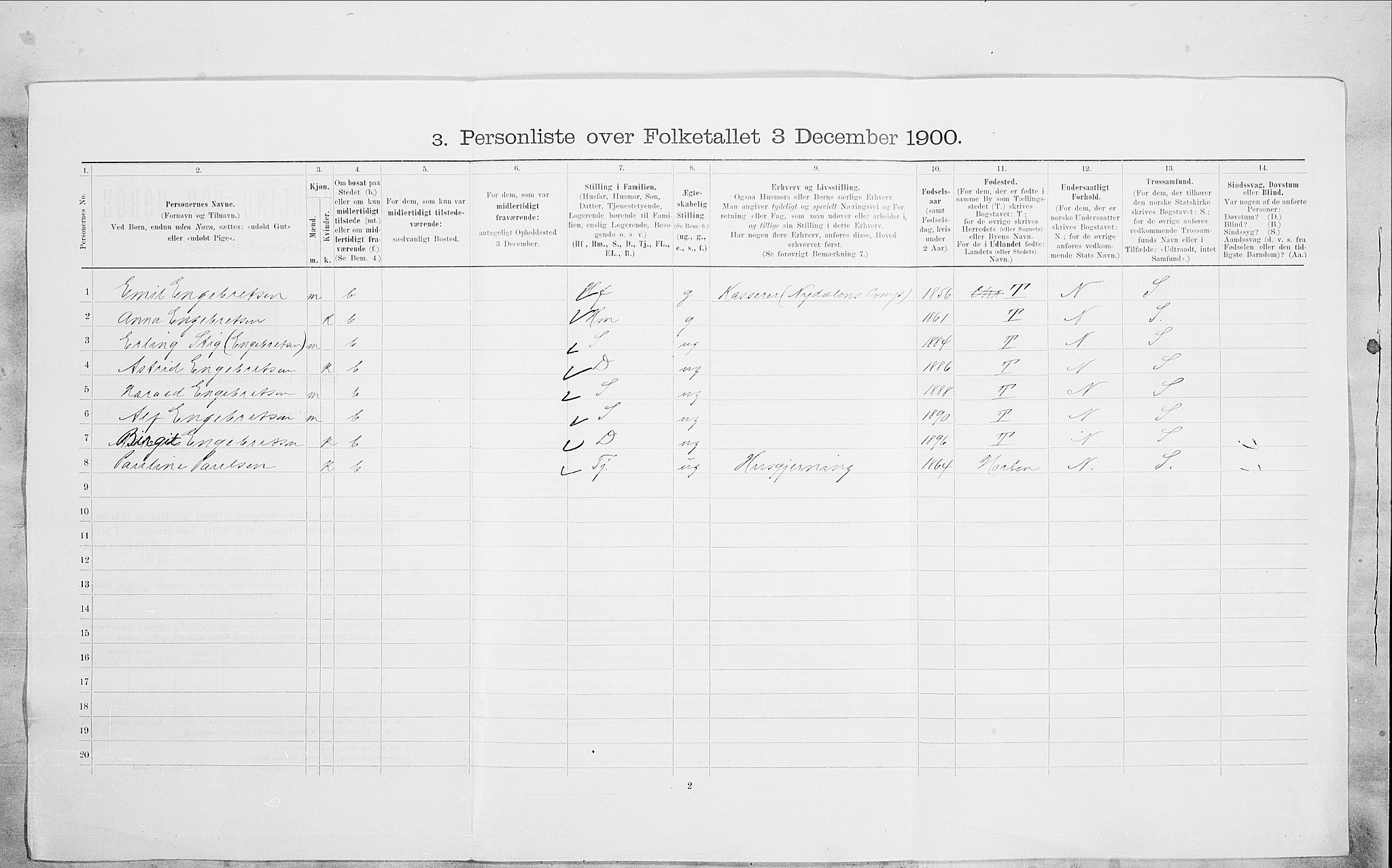 SAO, 1900 census for Kristiania, 1900, p. 88349