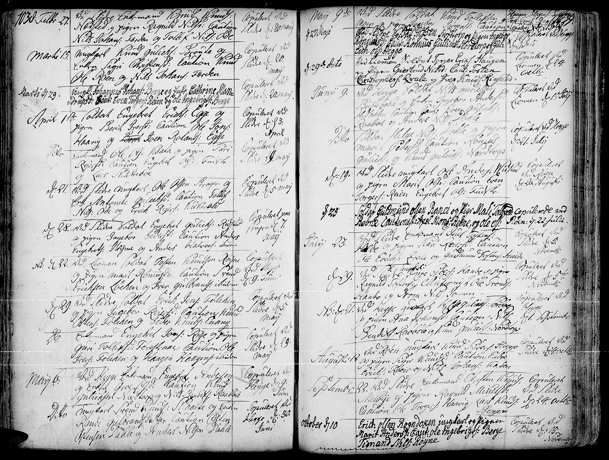 Slidre prestekontor, AV/SAH-PREST-134/H/Ha/Haa/L0001: Parish register (official) no. 1, 1724-1814, p. 1038-1039
