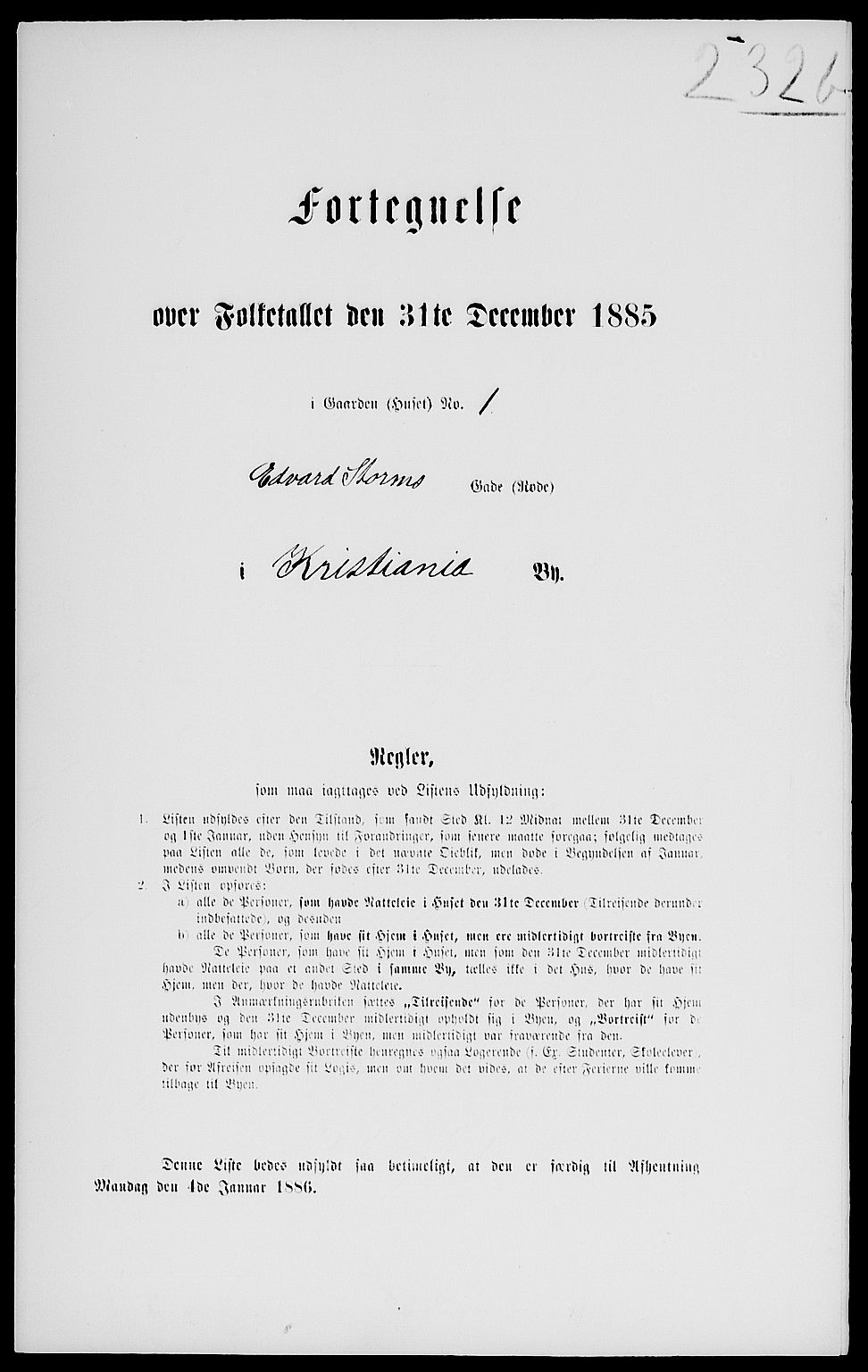 RA, 1885 census for 0301 Kristiania, 1885, p. 2166