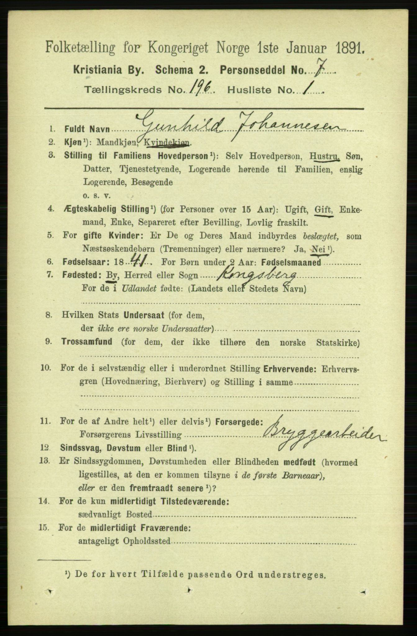 RA, 1891 census for 0301 Kristiania, 1891, p. 118099