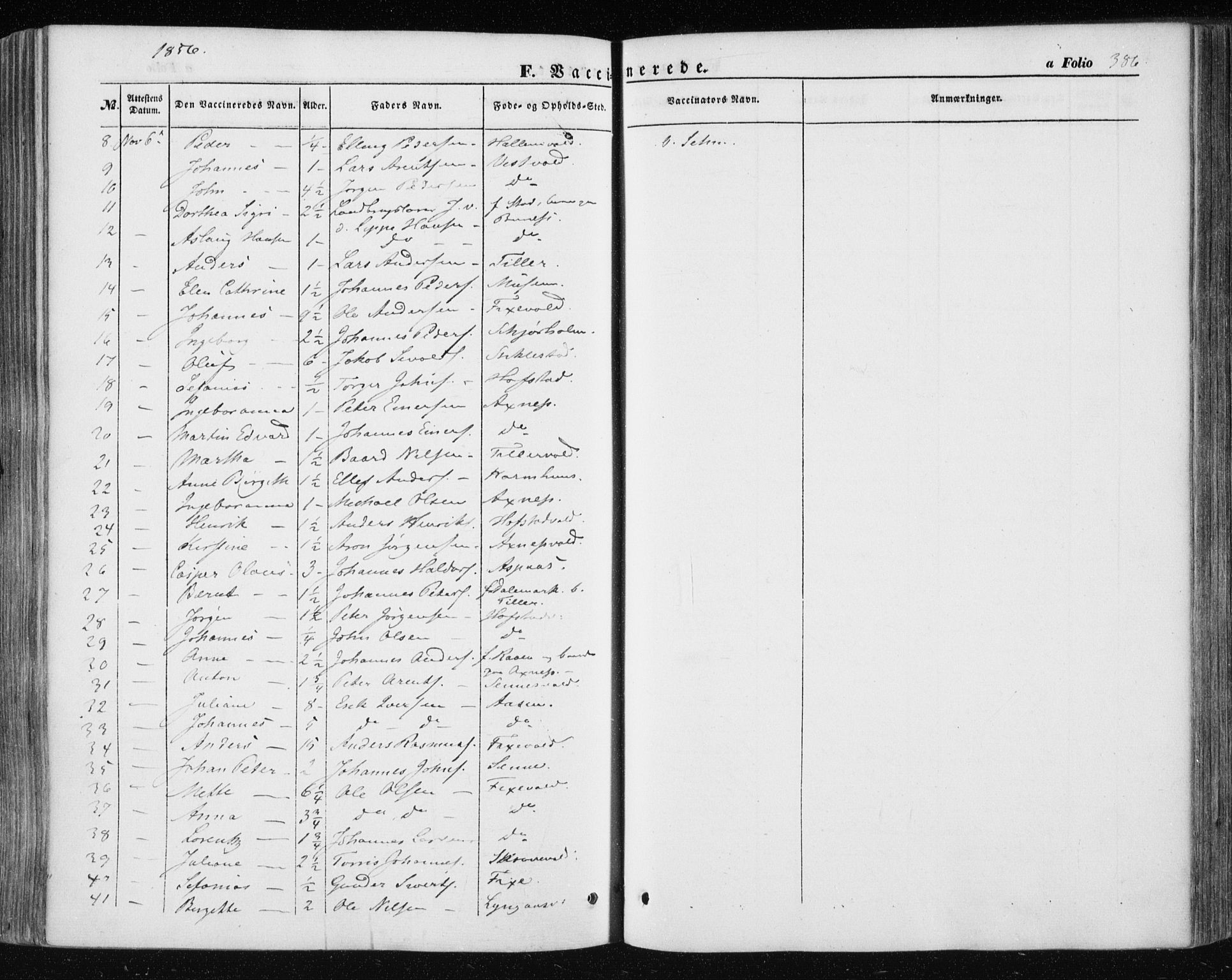 Ministerialprotokoller, klokkerbøker og fødselsregistre - Nord-Trøndelag, SAT/A-1458/723/L0240: Parish register (official) no. 723A09, 1852-1860, p. 386