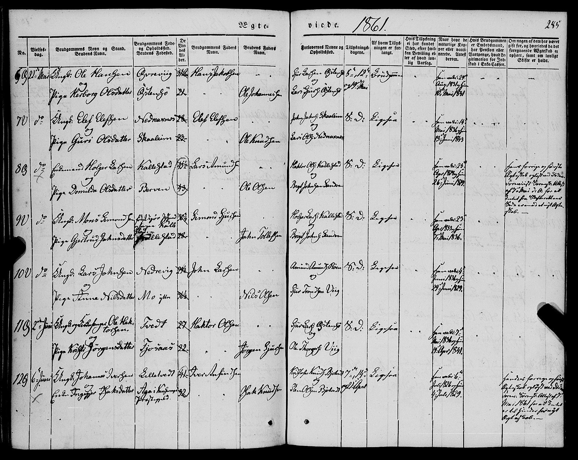 Kvam sokneprestembete, AV/SAB-A-76201/H/Haa: Parish register (official) no. A 8, 1844-1863, p. 285