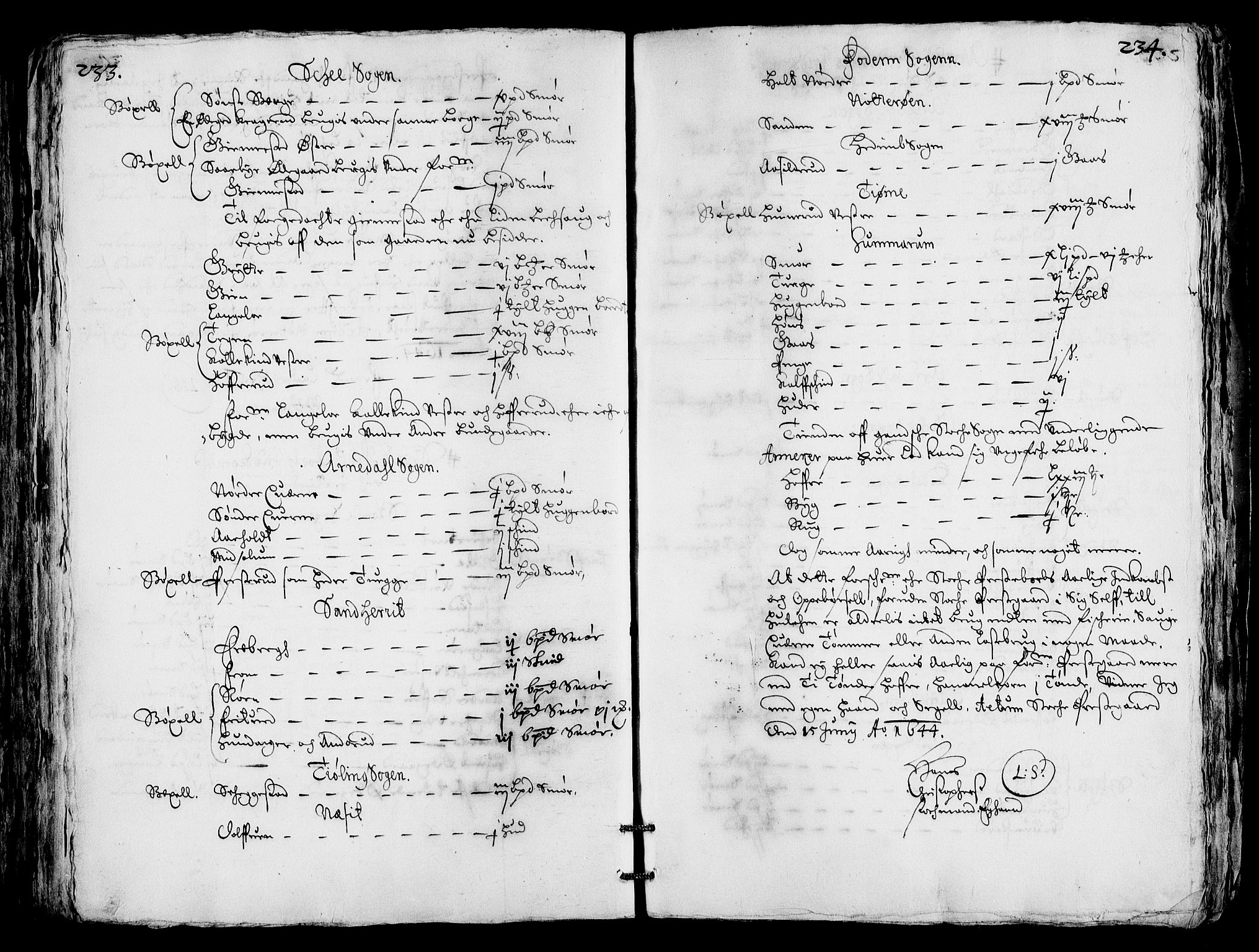 Rentekammeret inntil 1814, Realistisk ordnet avdeling, AV/RA-EA-4070/Fc/Fca/L0001/0004: [Ca I]  Akershus stift / Jordebok over kirkene og prestebolene i Oslo og Hamar stift, 1664, p. 233-234