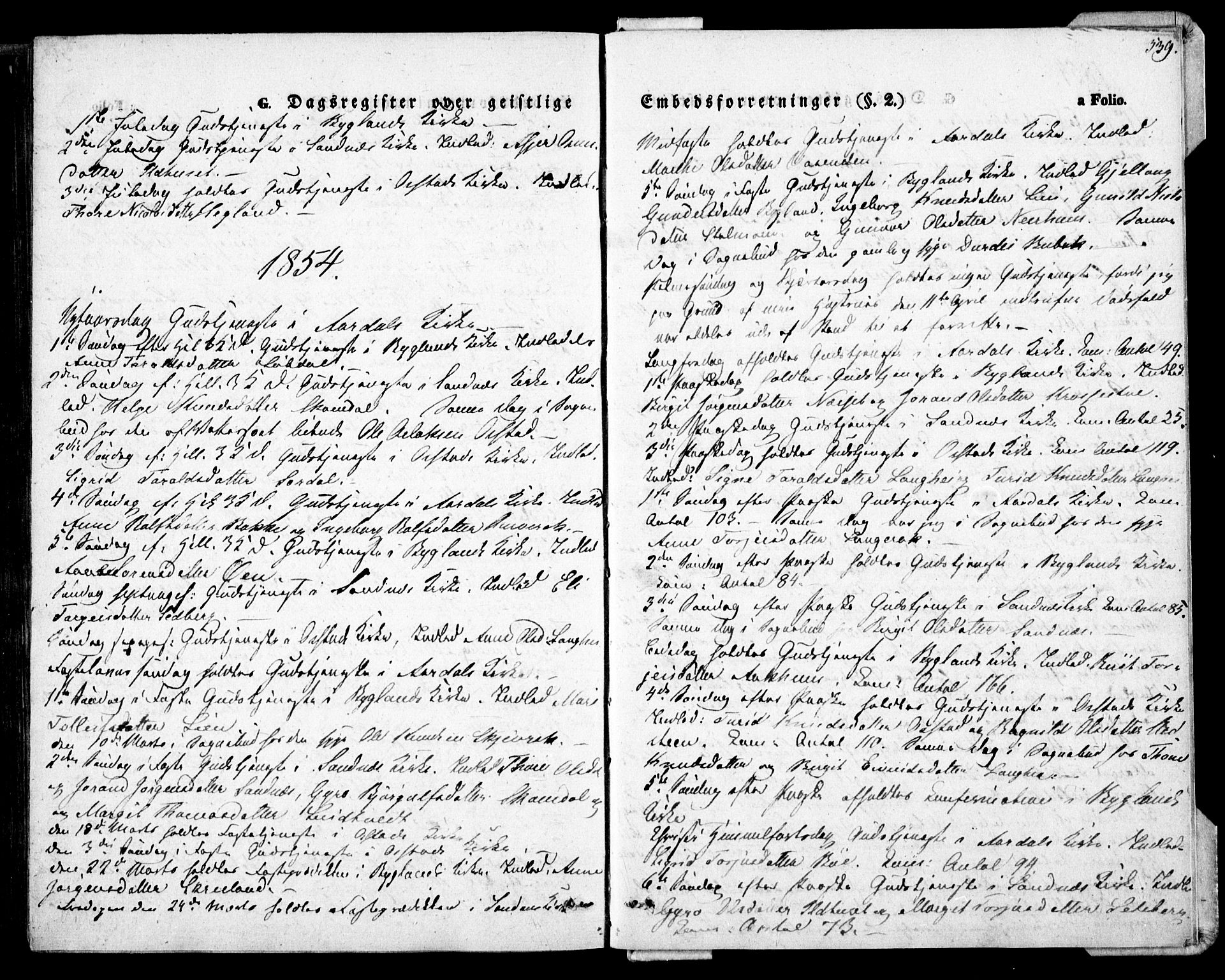 Bygland sokneprestkontor, SAK/1111-0006/F/Fa/Fab/L0004: Parish register (official) no. A 4, 1842-1858, p. 539