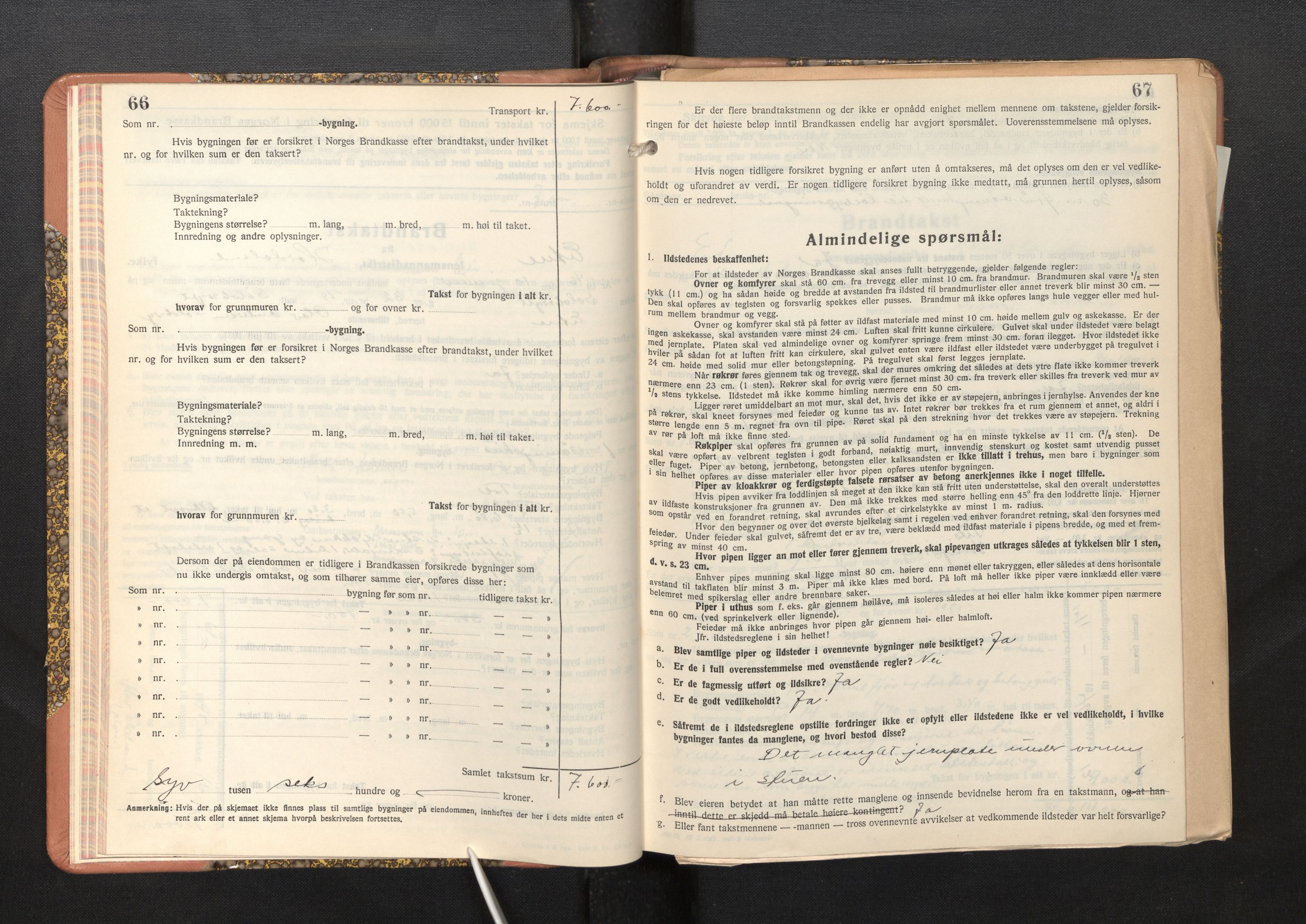 Lensmannen i Etne, AV/SAB-A-31601/0012/L0002: Branntakstprotokoll, skjematakst, 1939-1948, p. 66-67