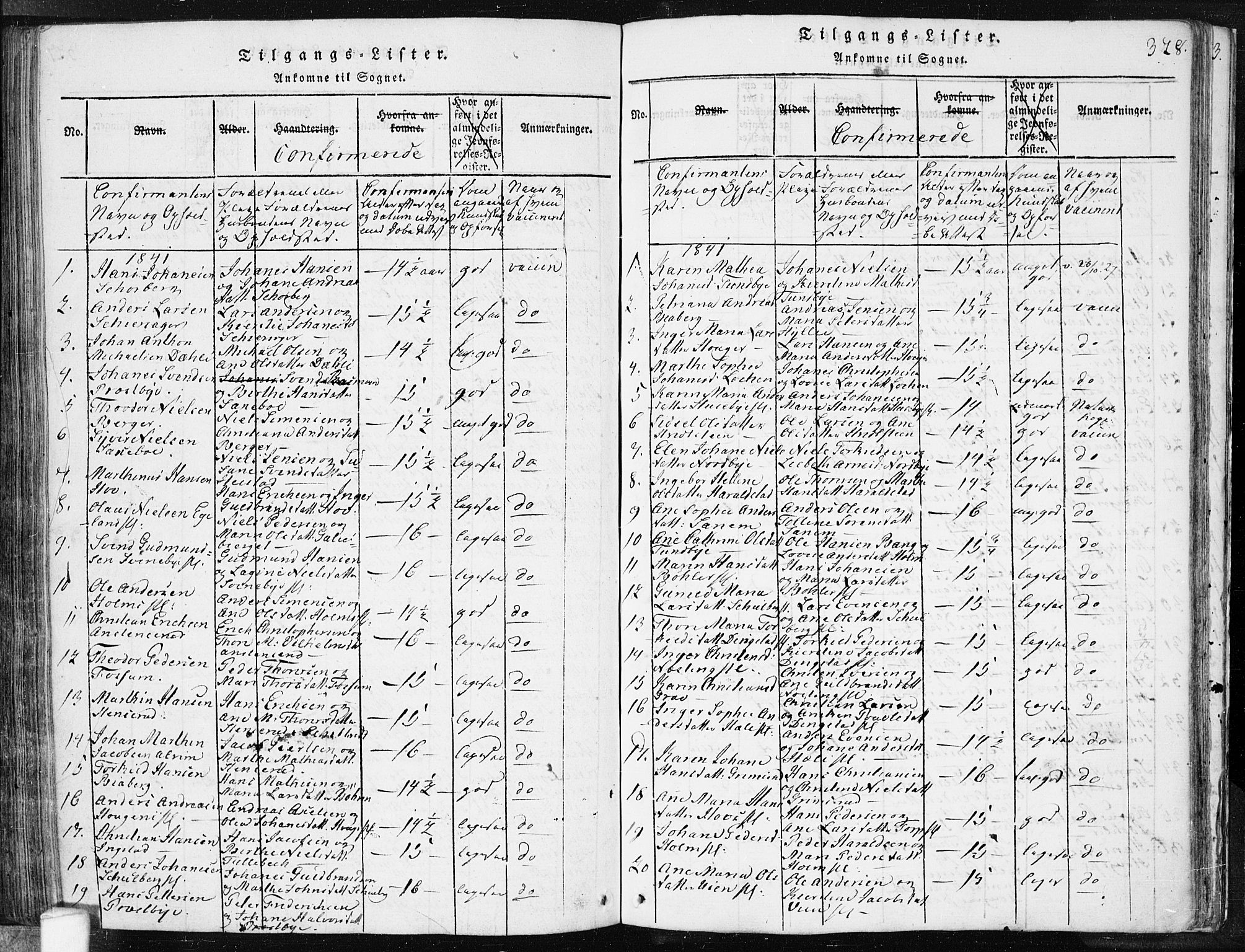 Spydeberg prestekontor Kirkebøker, SAO/A-10924/F/Fa/L0004: Parish register (official) no. I 4, 1814-1841, p. 328