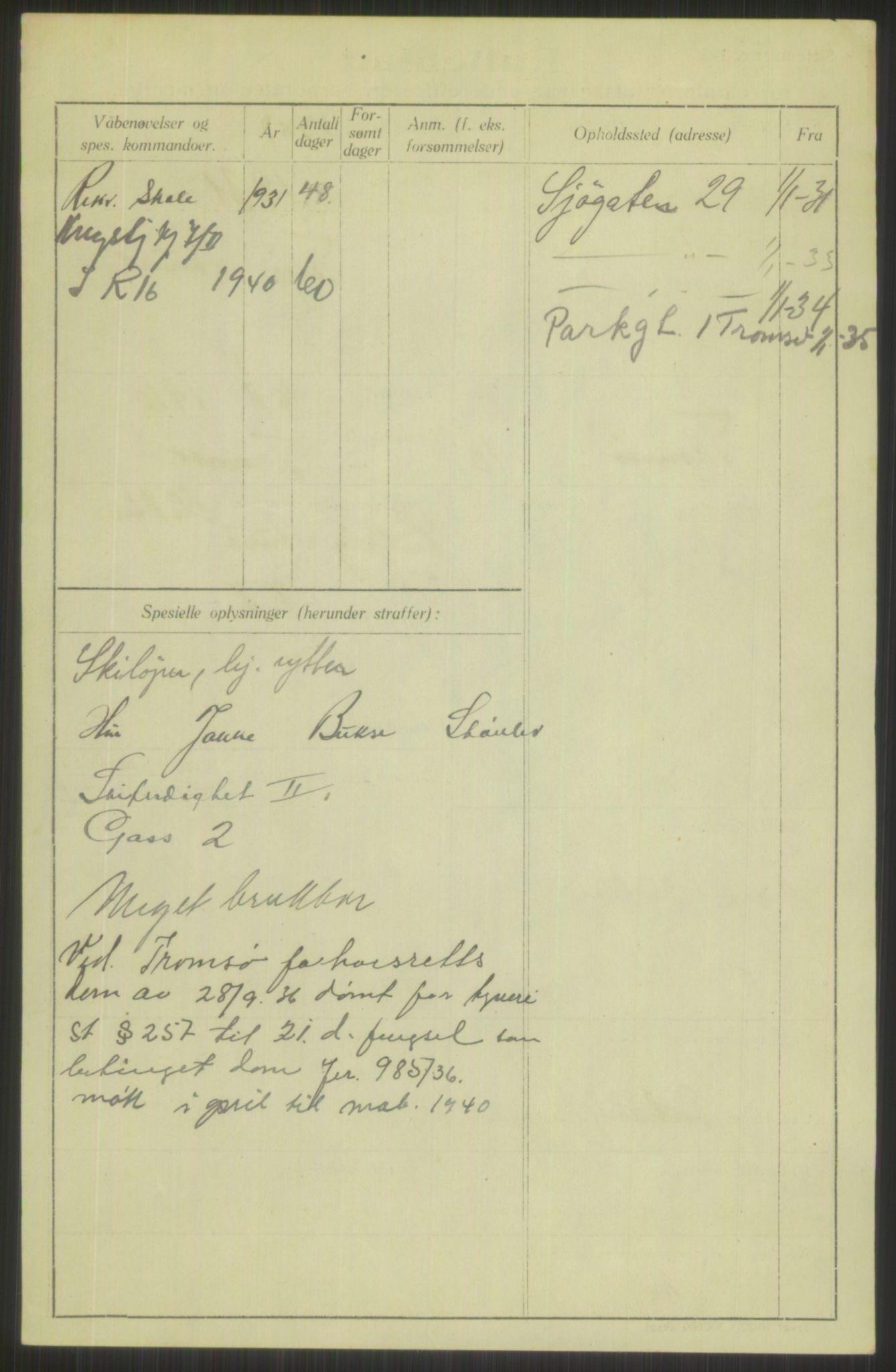 Forsvaret, Troms infanteriregiment nr. 16, AV/RA-RAFA-3146/P/Pa/L0015: Rulleblad for regimentets menige mannskaper, årsklasse 1931, 1931, p. 62