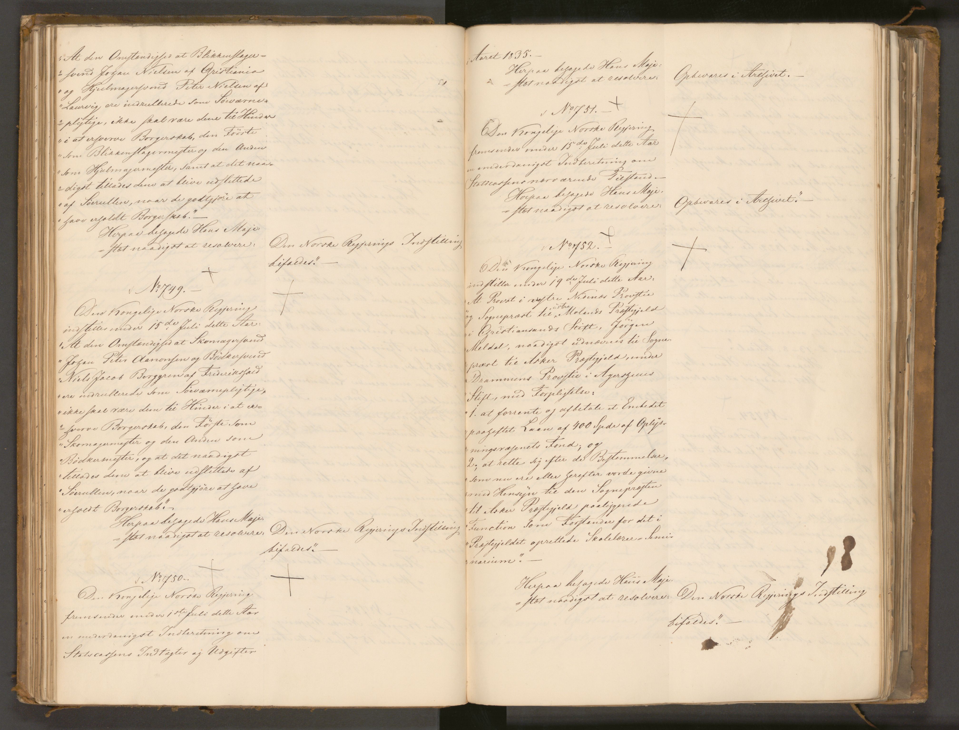 Statsrådssekretariatet, AV/RA-S-1001/A/Ab/L0043: Kgl. res. nr. 632-1192, 2. halvår, 1836