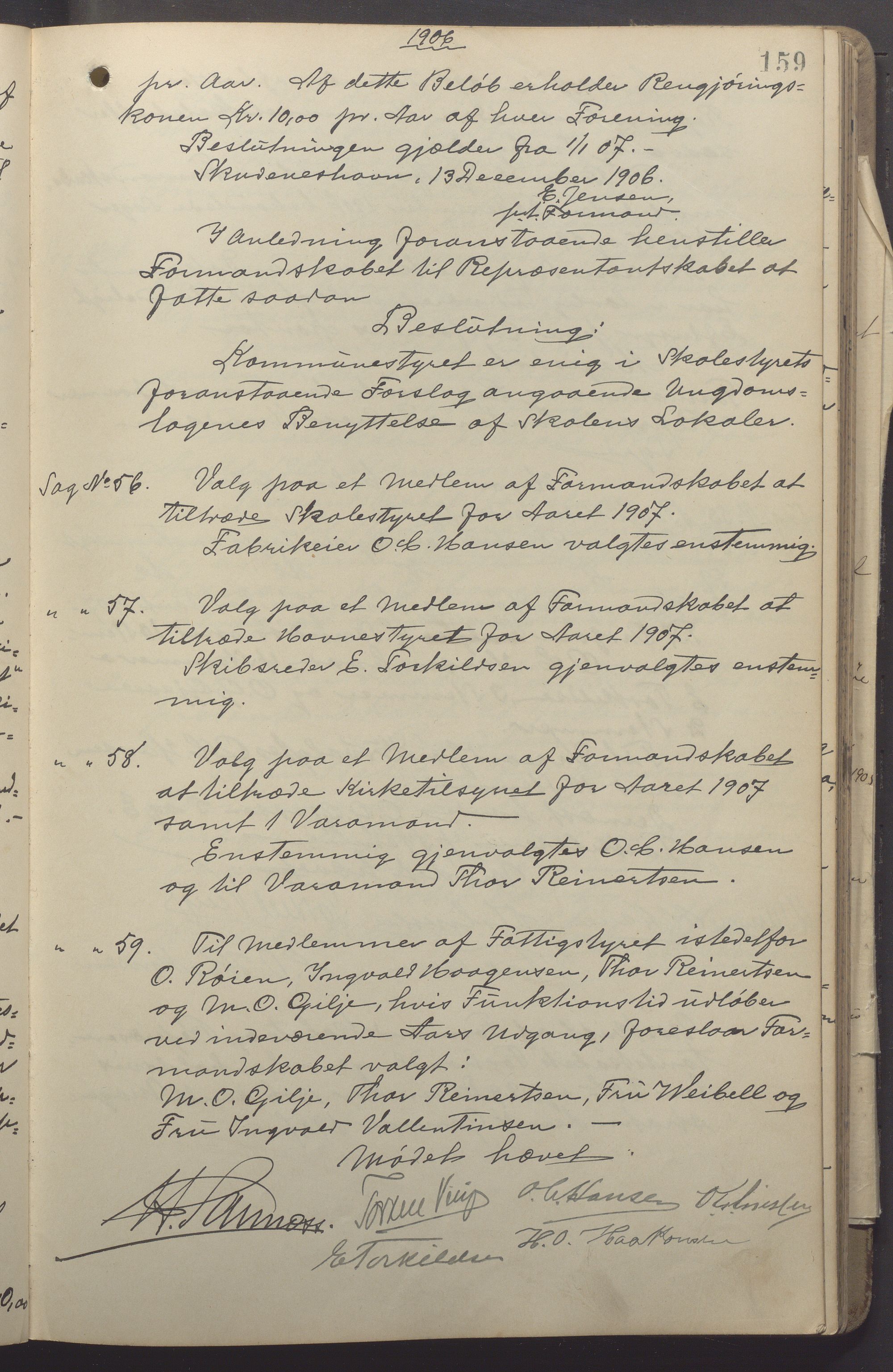 Skudeneshavn kommune - Formannskapet, IKAR/A-361/Aa/L0003: Møtebok, 1903-1913, p. 159