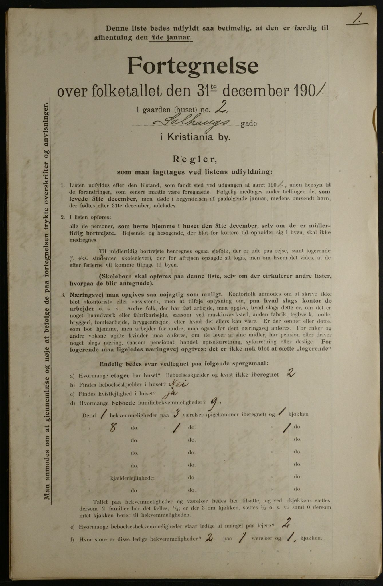 OBA, Municipal Census 1901 for Kristiania, 1901, p. 15300