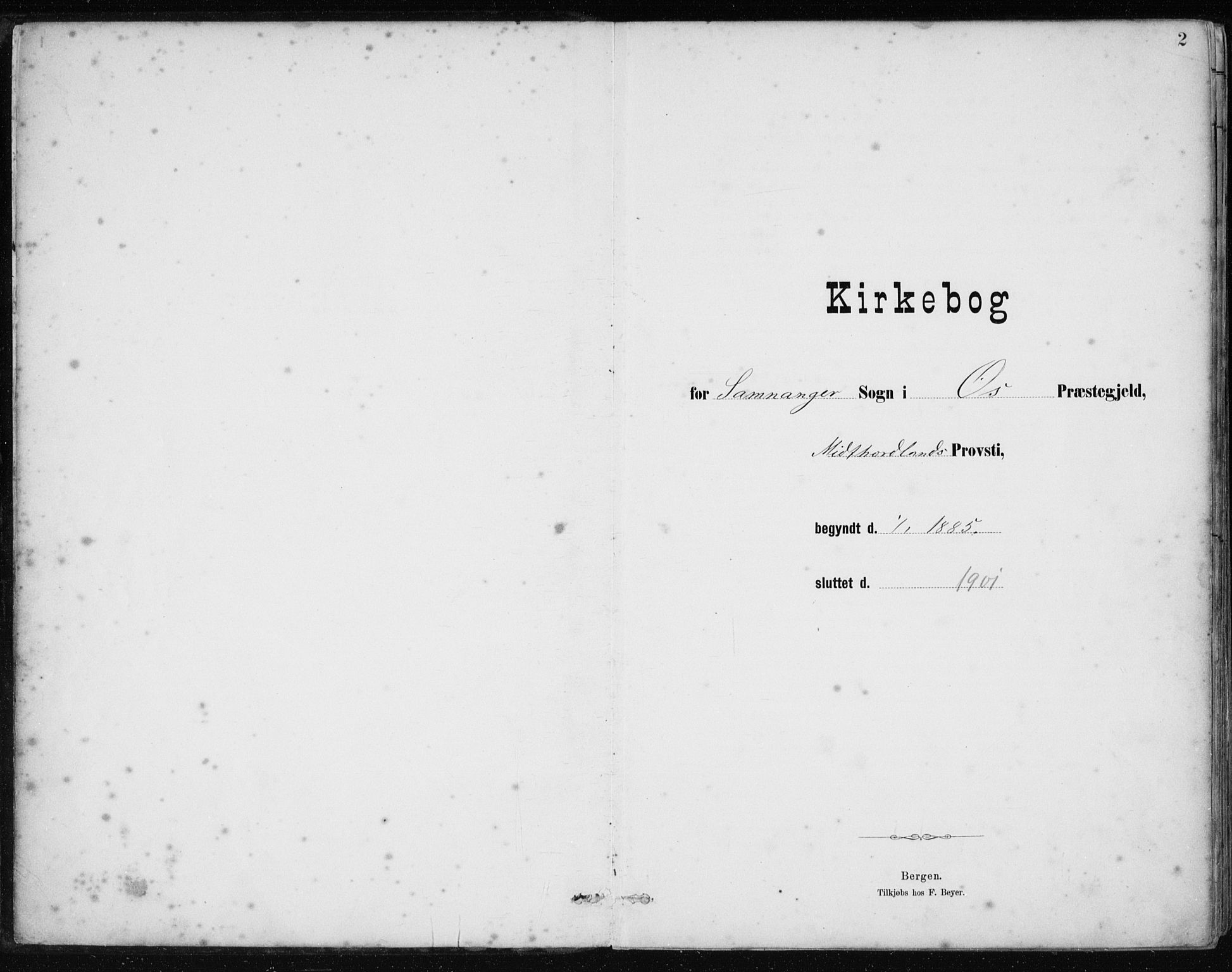 Samnanger Sokneprestembete, SAB/A-77501/H/Haa: Parish register (official) no. A 1, 1885-1901, p. 2