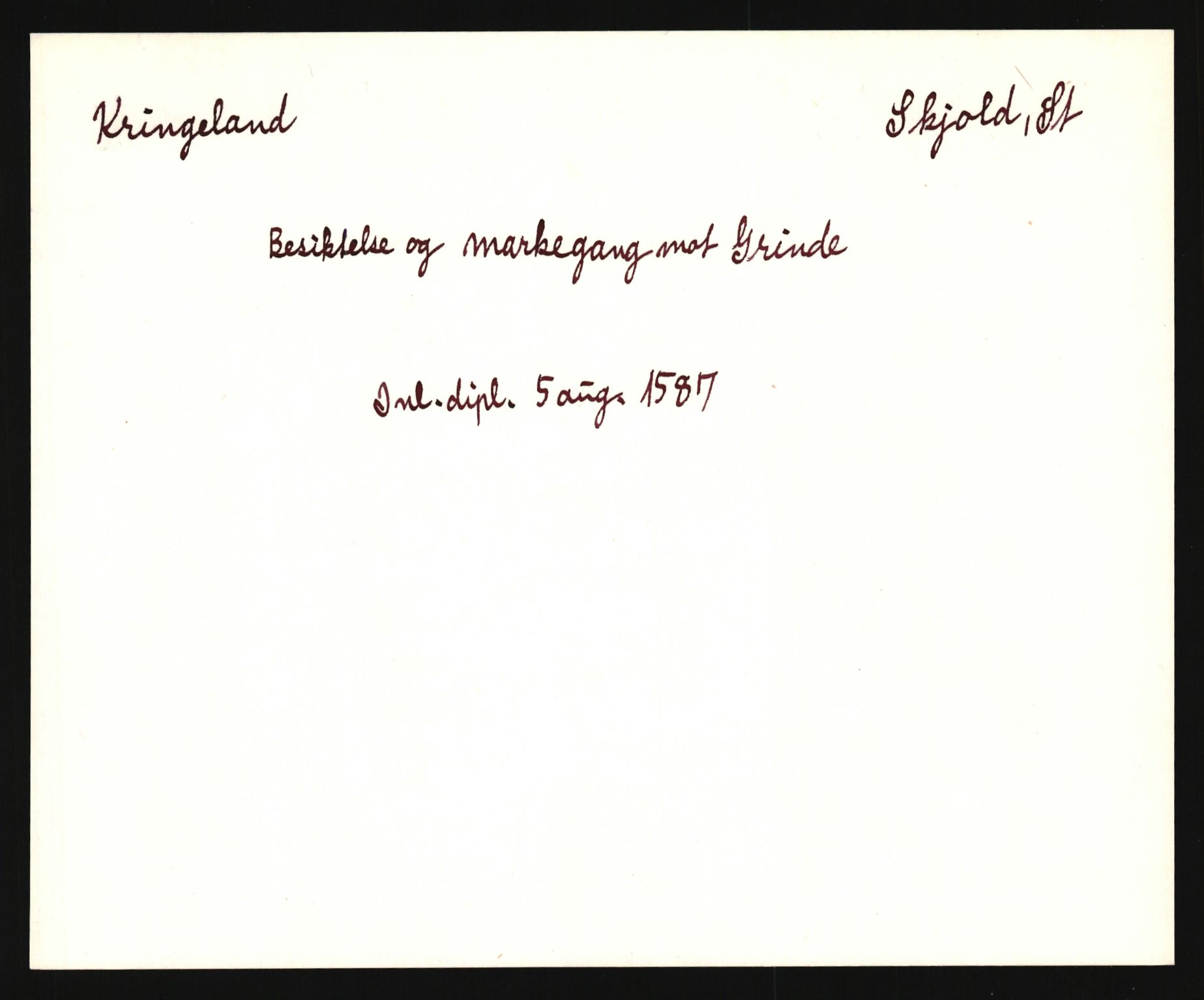 Riksarkivets diplomsamling, AV/RA-EA-5965/F35/F35e/L0027: Registreringssedler Rogaland, 1400-1700, p. 511