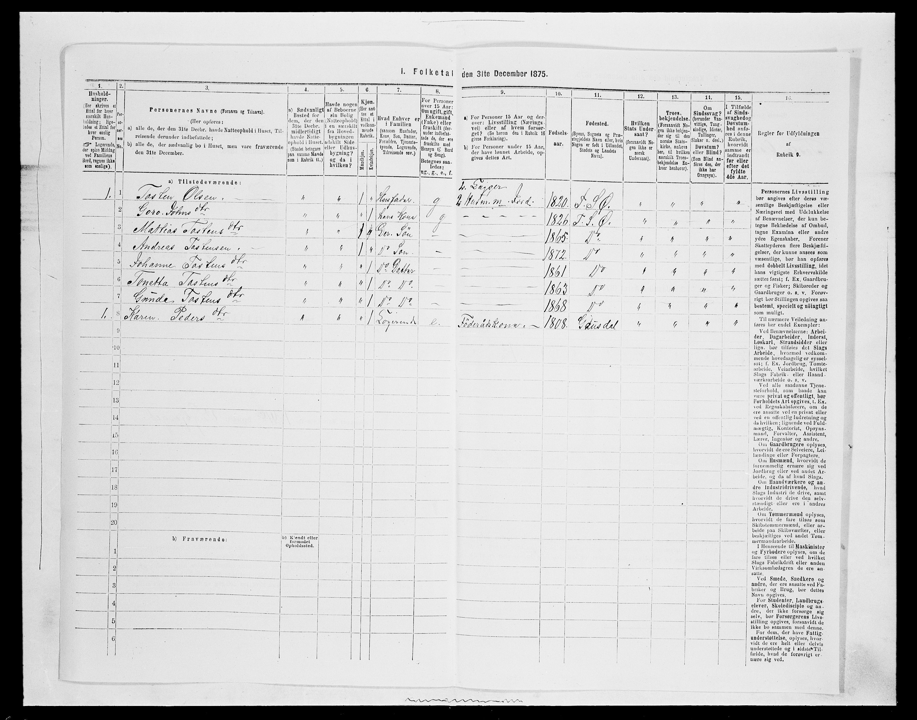 SAH, 1875 census for 0521P Øyer, 1875, p. 1135