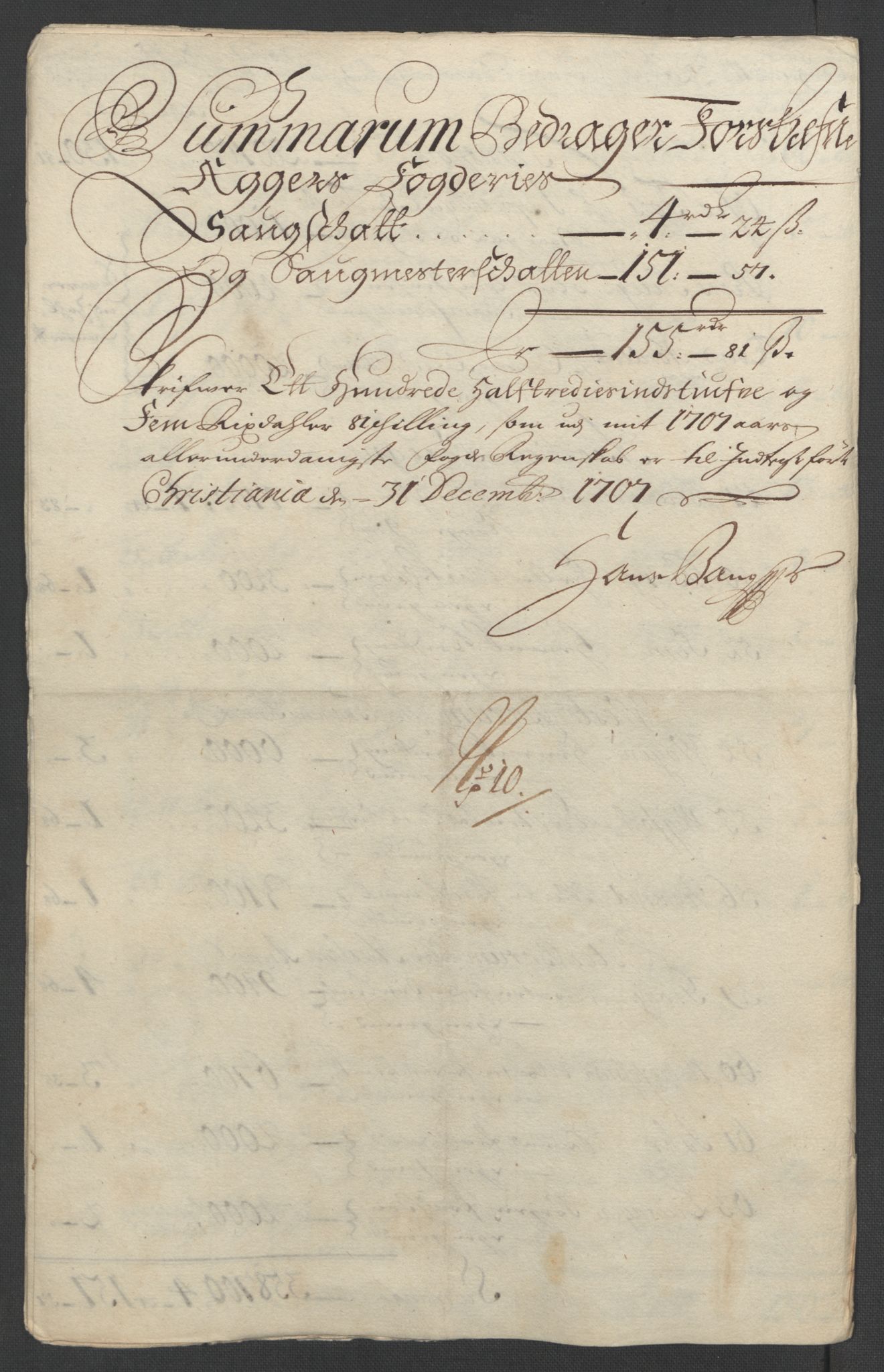 Rentekammeret inntil 1814, Reviderte regnskaper, Fogderegnskap, AV/RA-EA-4092/R10/L0447: Fogderegnskap Aker og Follo, 1707-1709, p. 114