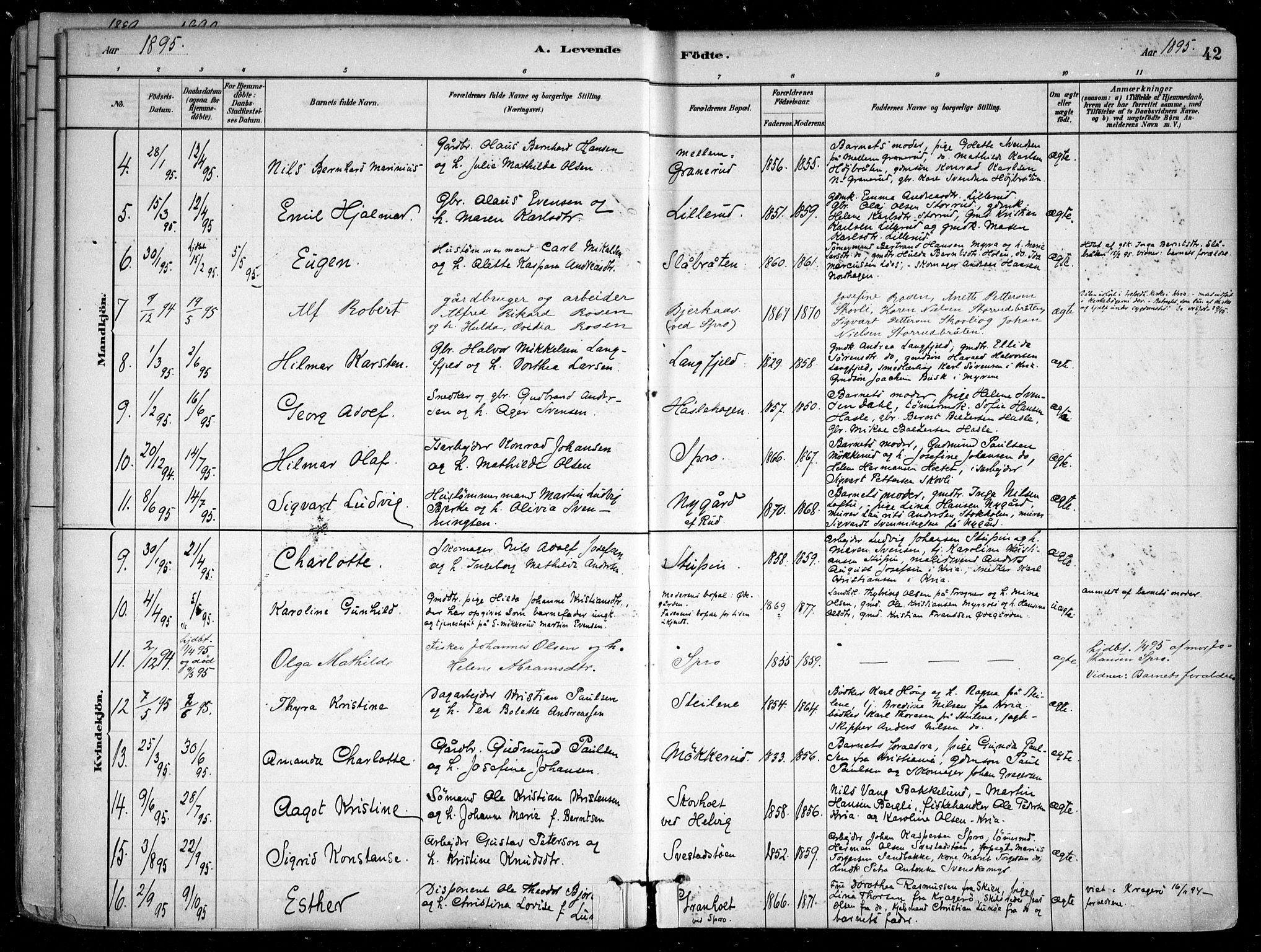 Nesodden prestekontor Kirkebøker, SAO/A-10013/F/Fa/L0009: Parish register (official) no. I 9, 1880-1915, p. 42
