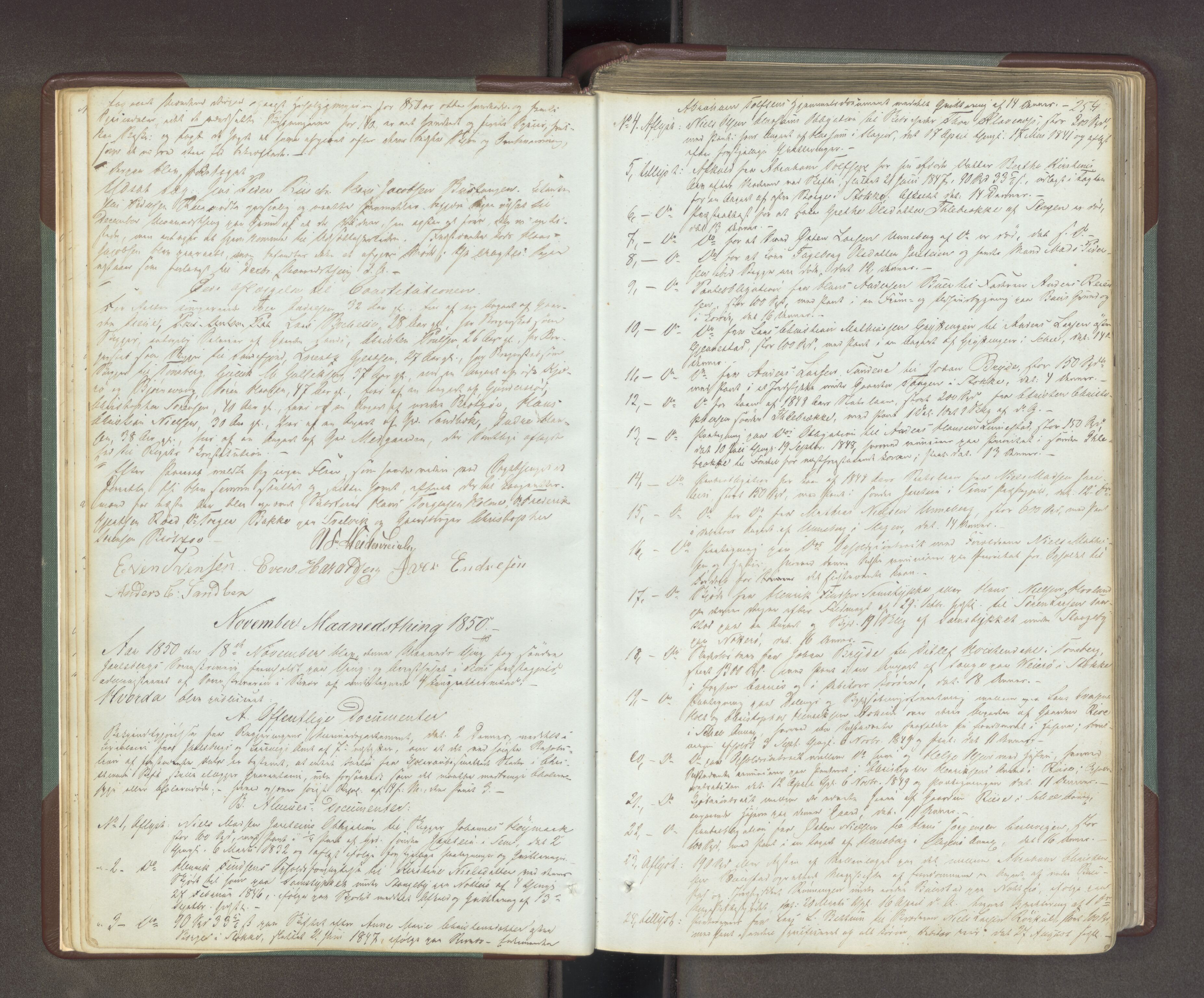 Søndre Jarlsberg sorenskriveri, AV/SAKO-A-129/F/Fa/L0034B: Tingbok, 1850-1856, p. 253b-254a