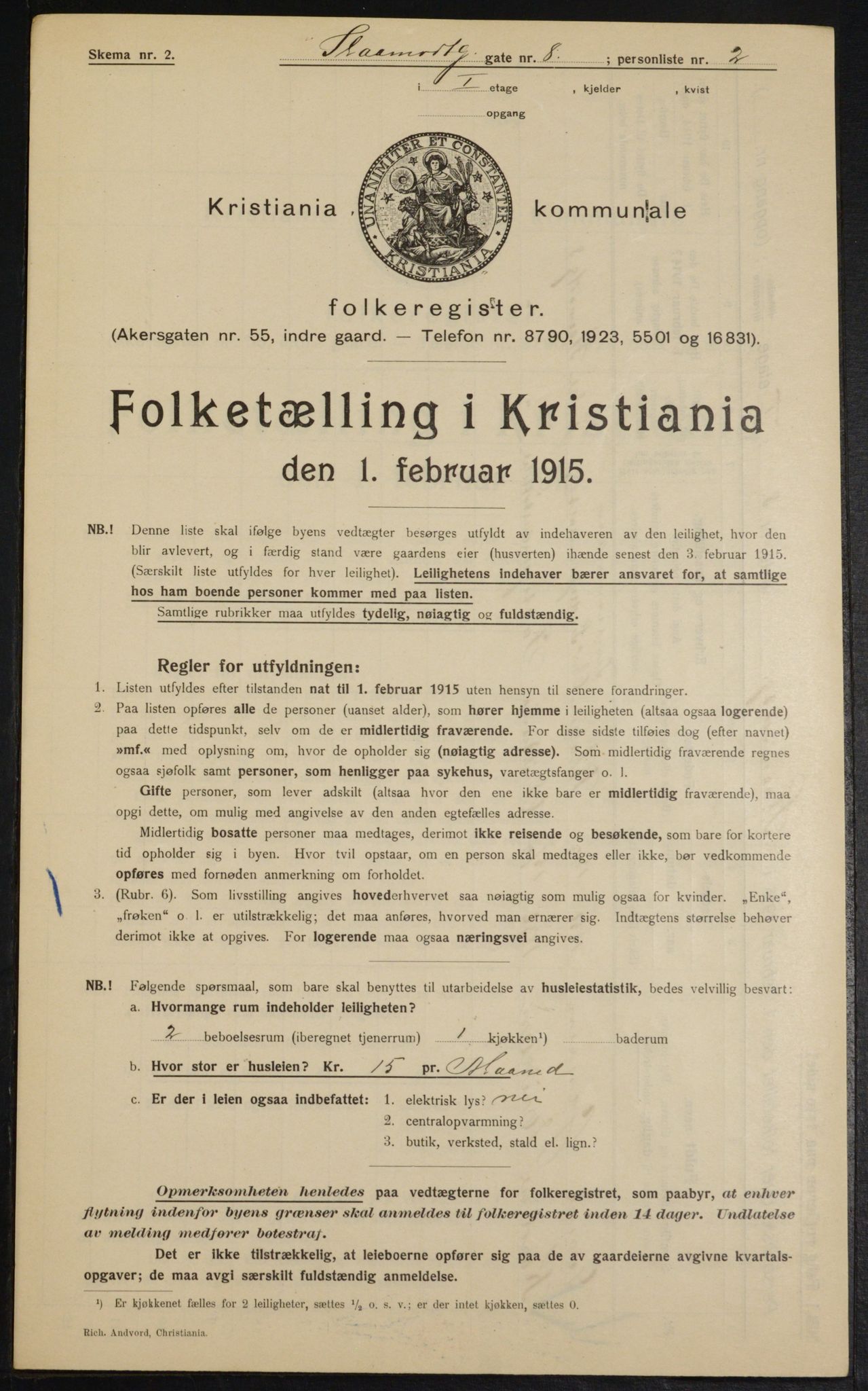 OBA, Municipal Census 1915 for Kristiania, 1915, p. 96855