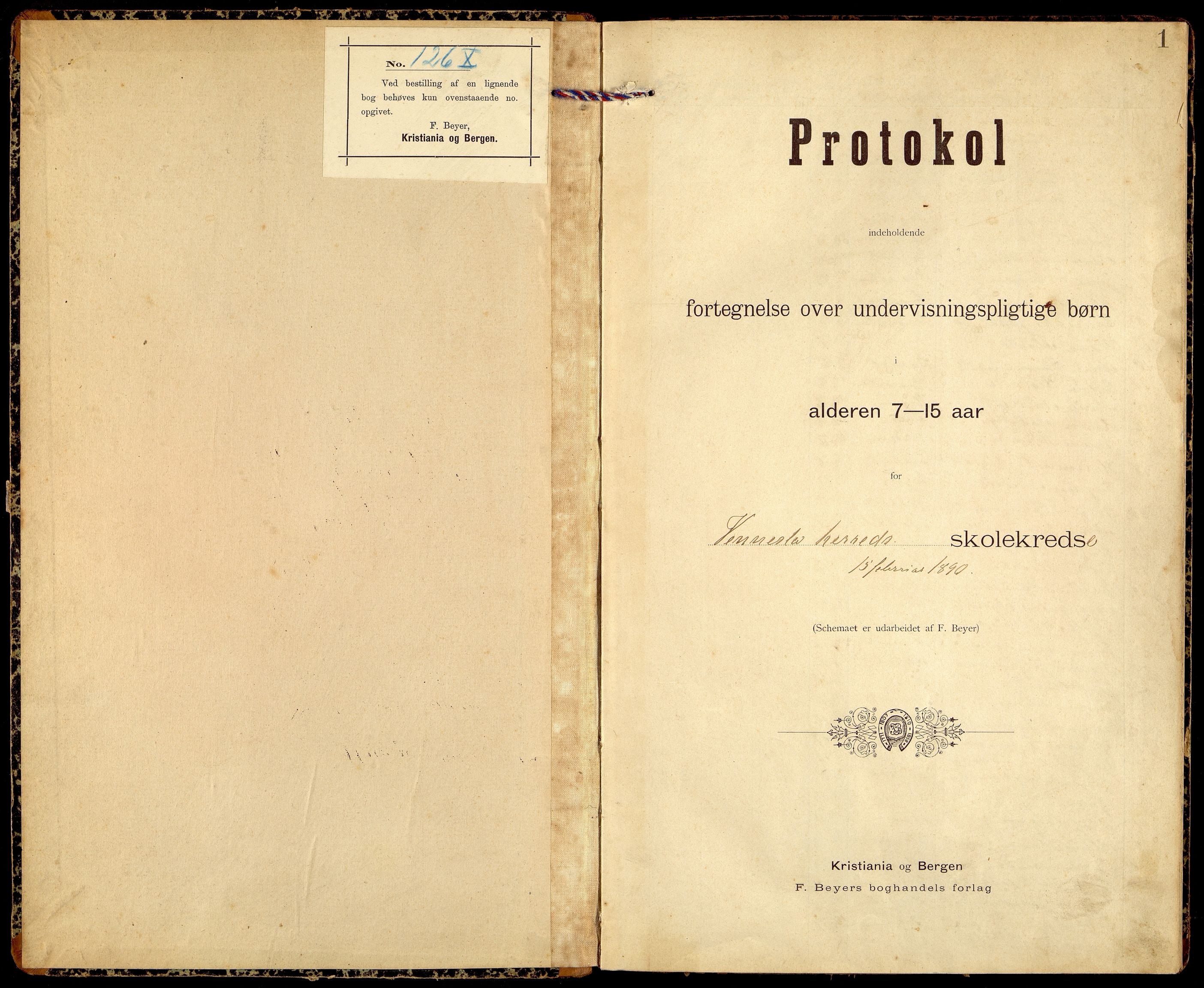 Vennesla kommune - Skolestyret, ARKSOR/1014VG510/H/L0001: Fortegnelse over undervisningsberettigede barn (d), 1890-1905