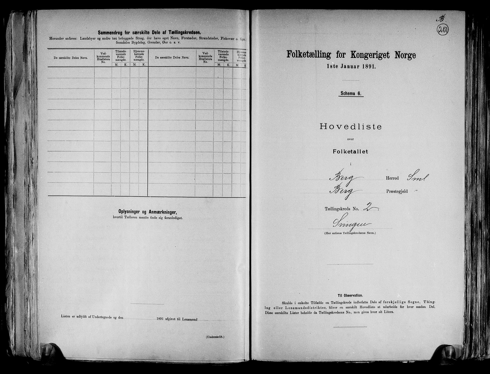 RA, 1891 census for 0116 Berg, 1891, p. 11