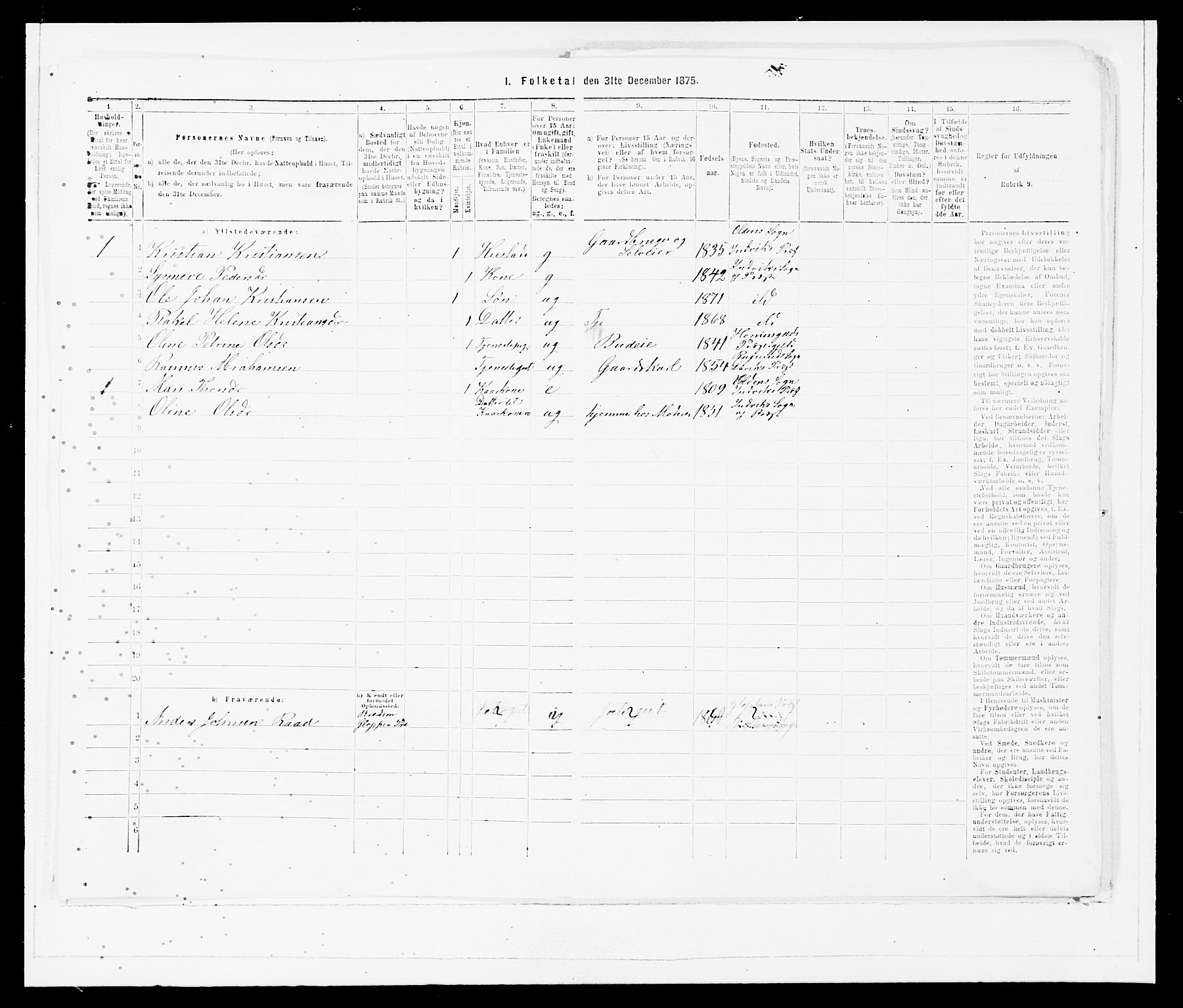SAB, 1875 Census for 1447P Innvik, 1875, p. 26