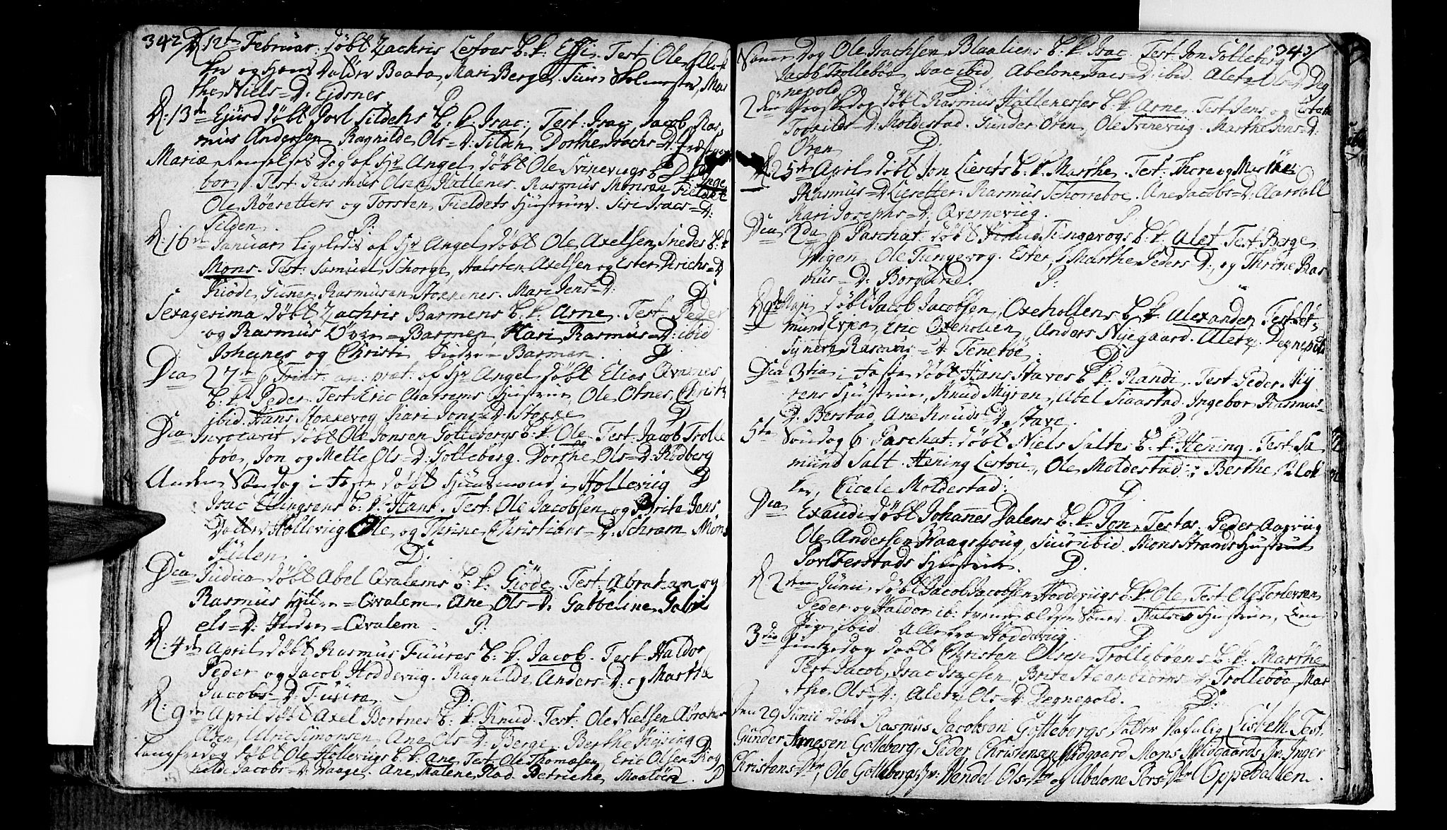 Selje sokneprestembete, AV/SAB-A-99938/H/Ha/Haa/Haaa: Parish register (official) no. A 4, 1743-1759, p. 342-343