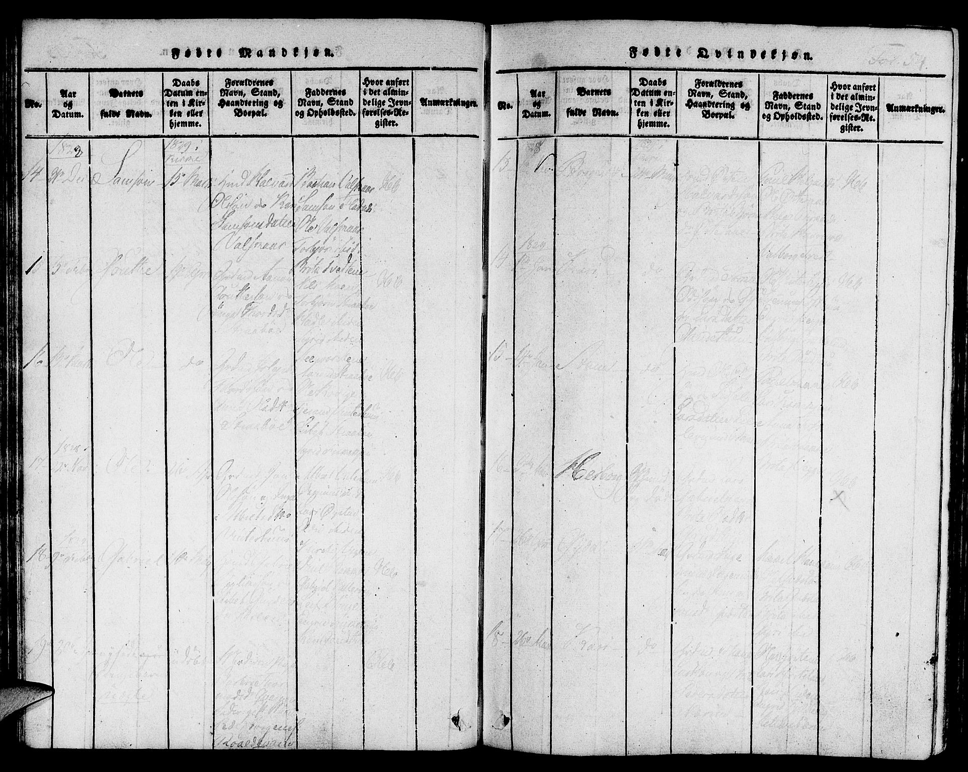 Suldal sokneprestkontor, AV/SAST-A-101845/01/IV/L0006: Parish register (official) no. A 6, 1816-1836, p. 54