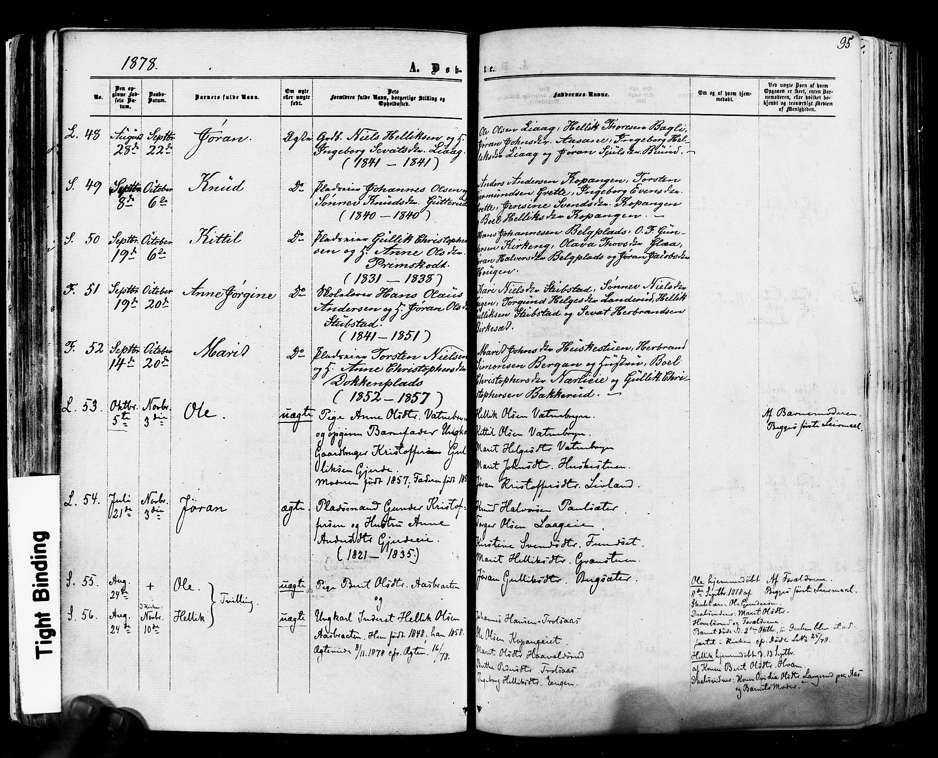 Flesberg kirkebøker, SAKO/A-18/F/Fa/L0007: Parish register (official) no. I 7, 1861-1878, p. 95