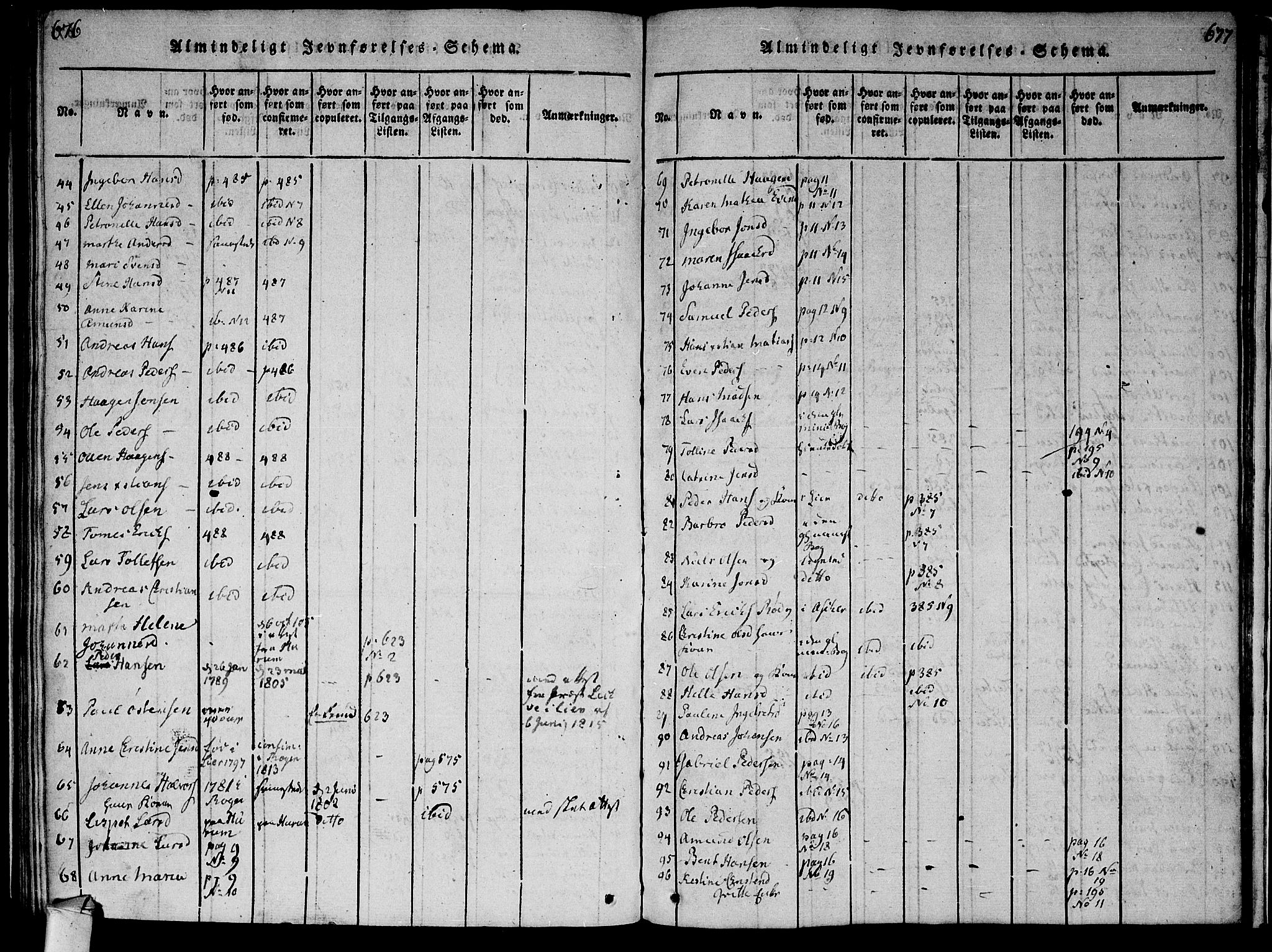 Røyken kirkebøker, AV/SAKO-A-241/F/Fa/L0004: Parish register (official) no. 4, 1814-1832, p. 676-677