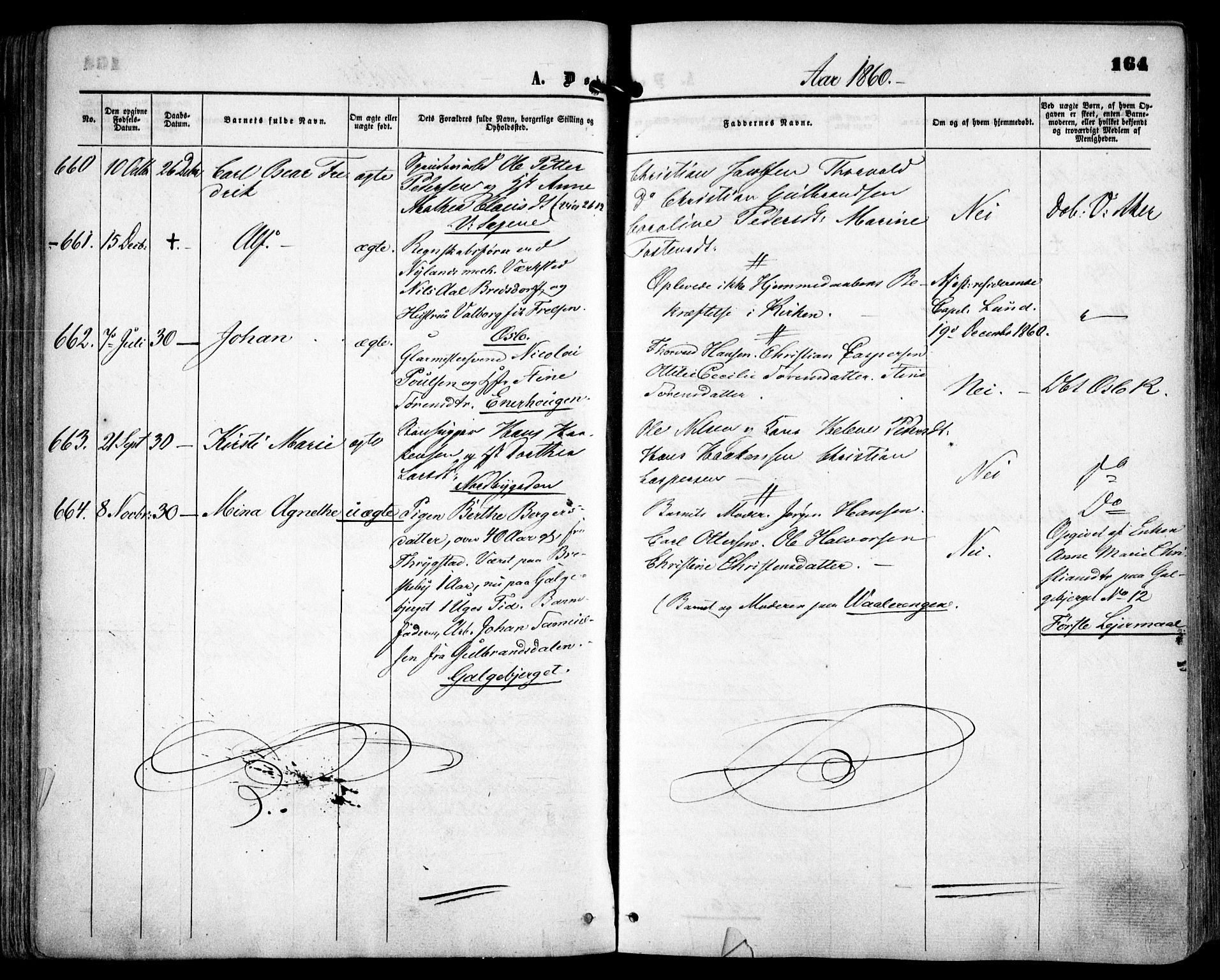 Grønland prestekontor Kirkebøker, AV/SAO-A-10848/F/Fa/L0001: Parish register (official) no. 1, 1859-1861, p. 164