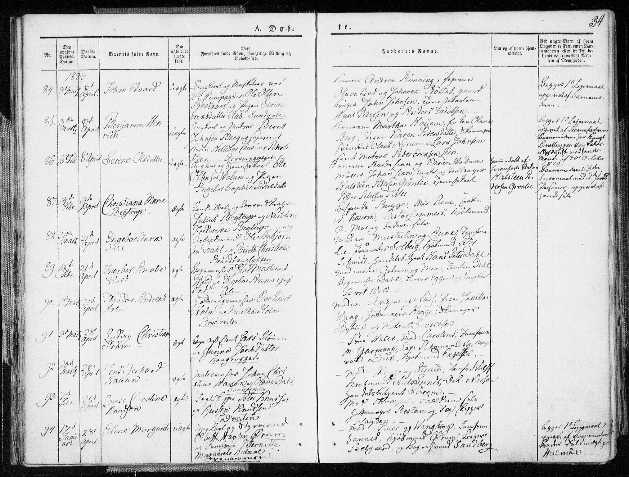 Ministerialprotokoller, klokkerbøker og fødselsregistre - Sør-Trøndelag, SAT/A-1456/601/L0047: Parish register (official) no. 601A15, 1831-1839, p. 34