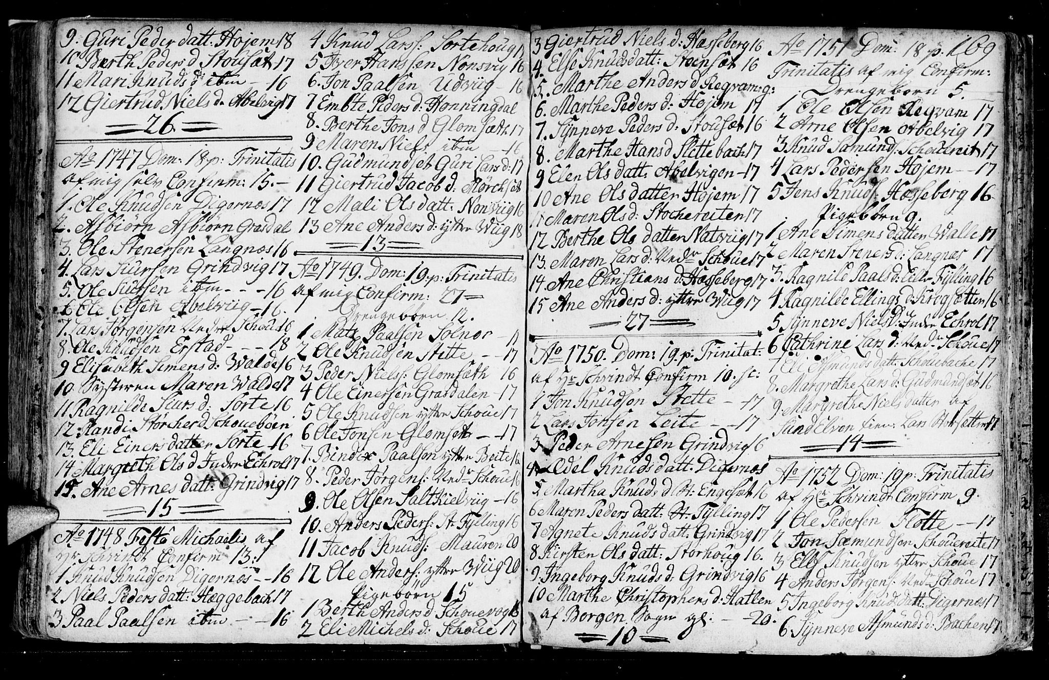 Ministerialprotokoller, klokkerbøker og fødselsregistre - Møre og Romsdal, SAT/A-1454/524/L0349: Parish register (official) no. 524A01, 1698-1779, p. 169