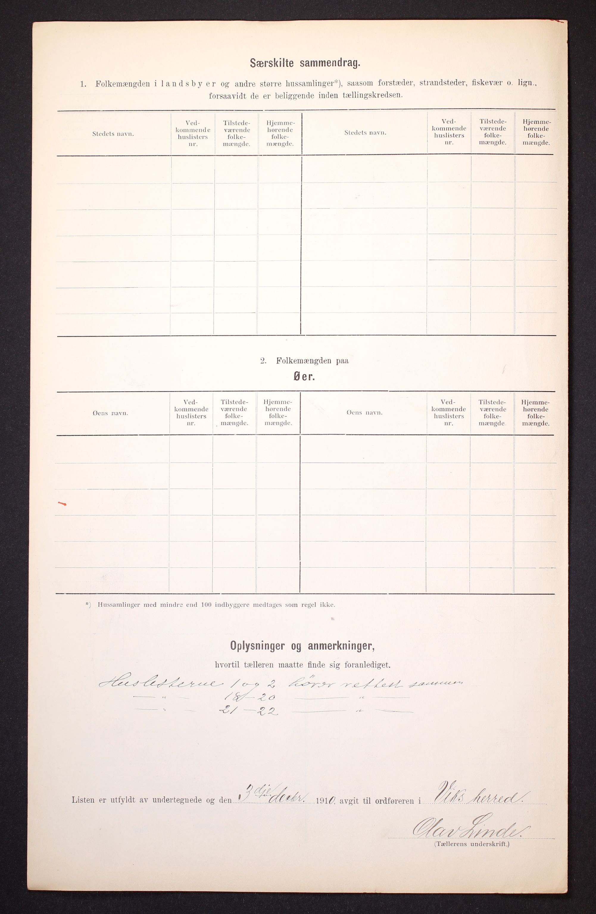 RA, 1910 census for Vik, 1910, p. 12