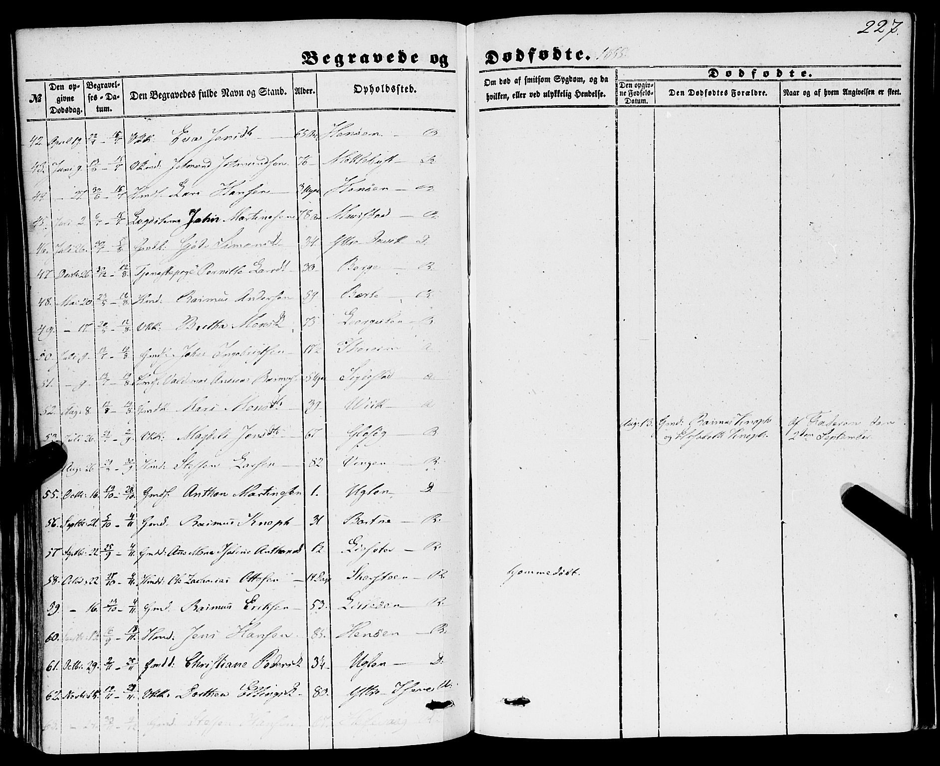 Davik sokneprestembete, SAB/A-79701/H/Haa/Haaa/L0005: Parish register (official) no. A 5, 1850-1866, p. 227