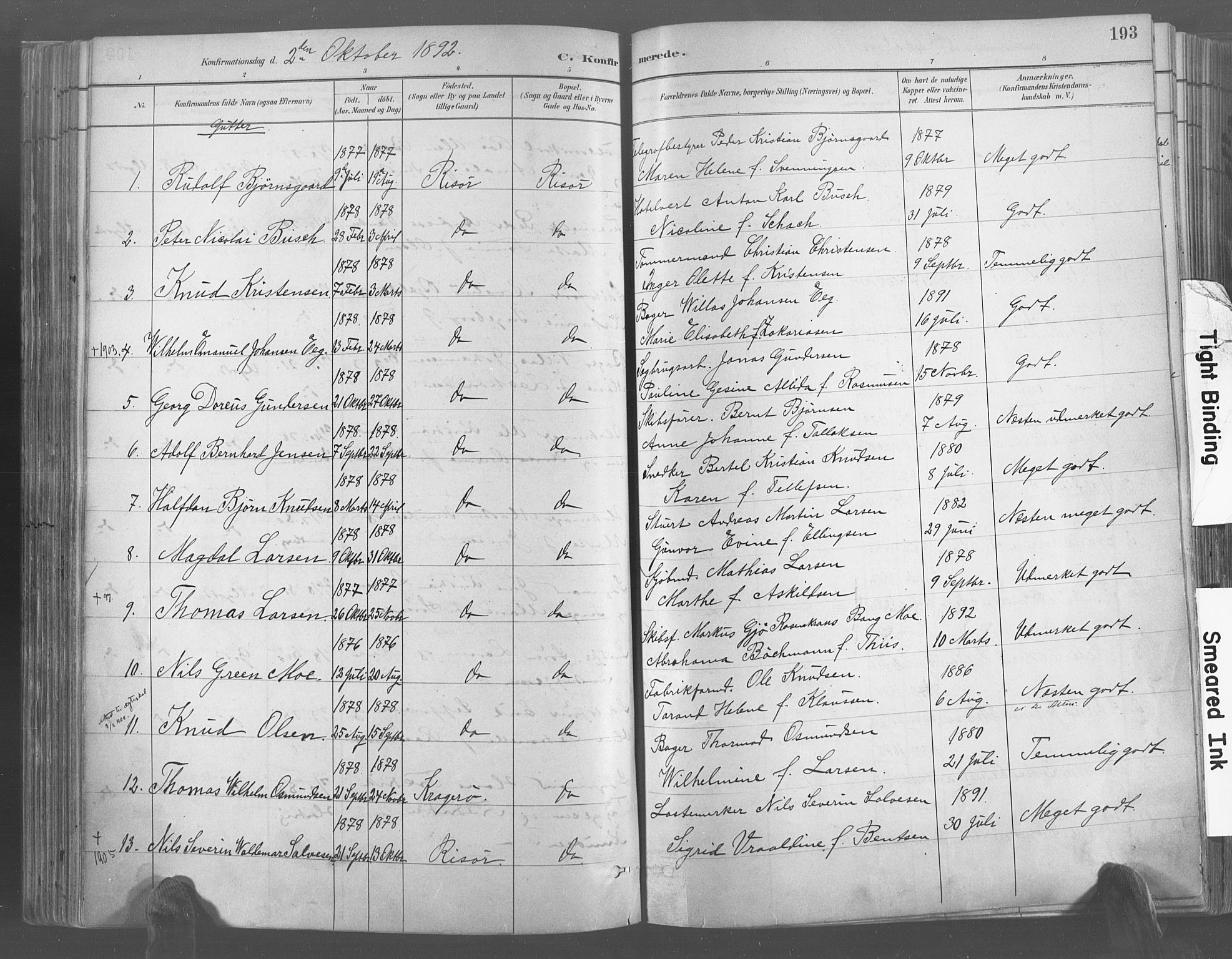 Risør sokneprestkontor, AV/SAK-1111-0035/F/Fa/L0005: Parish register (official) no. A 5, 1883-1895, p. 194