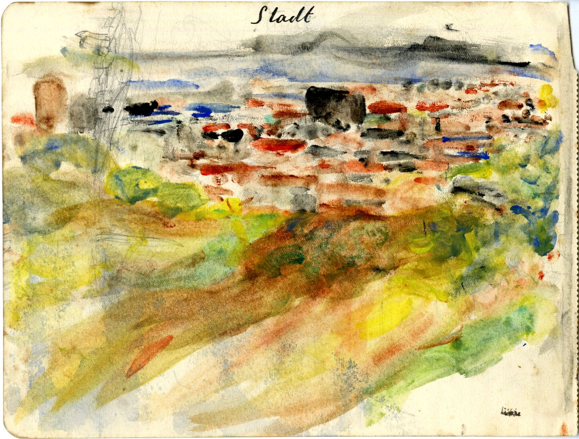 Maier, Ruth, HL/PA-7/T/0005 / Akvareller og skisser, 1935