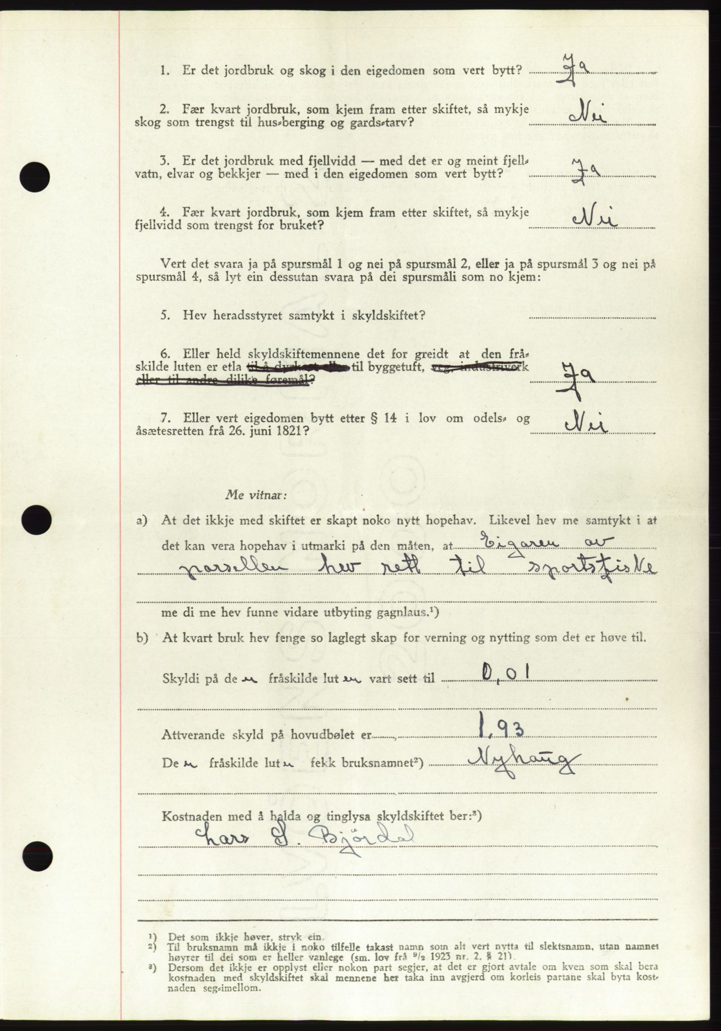 Søre Sunnmøre sorenskriveri, AV/SAT-A-4122/1/2/2C/L0082: Mortgage book no. 8A, 1948-1948, Diary no: : 846/1948