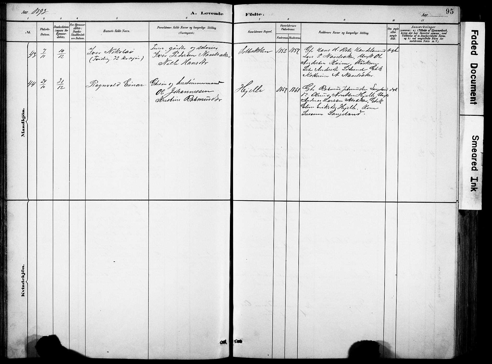 Eid sokneprestembete, AV/SAB-A-82301/H/Hab/Habb/L0002: Parish register (copy) no. B 2, 1882-1907, p. 95