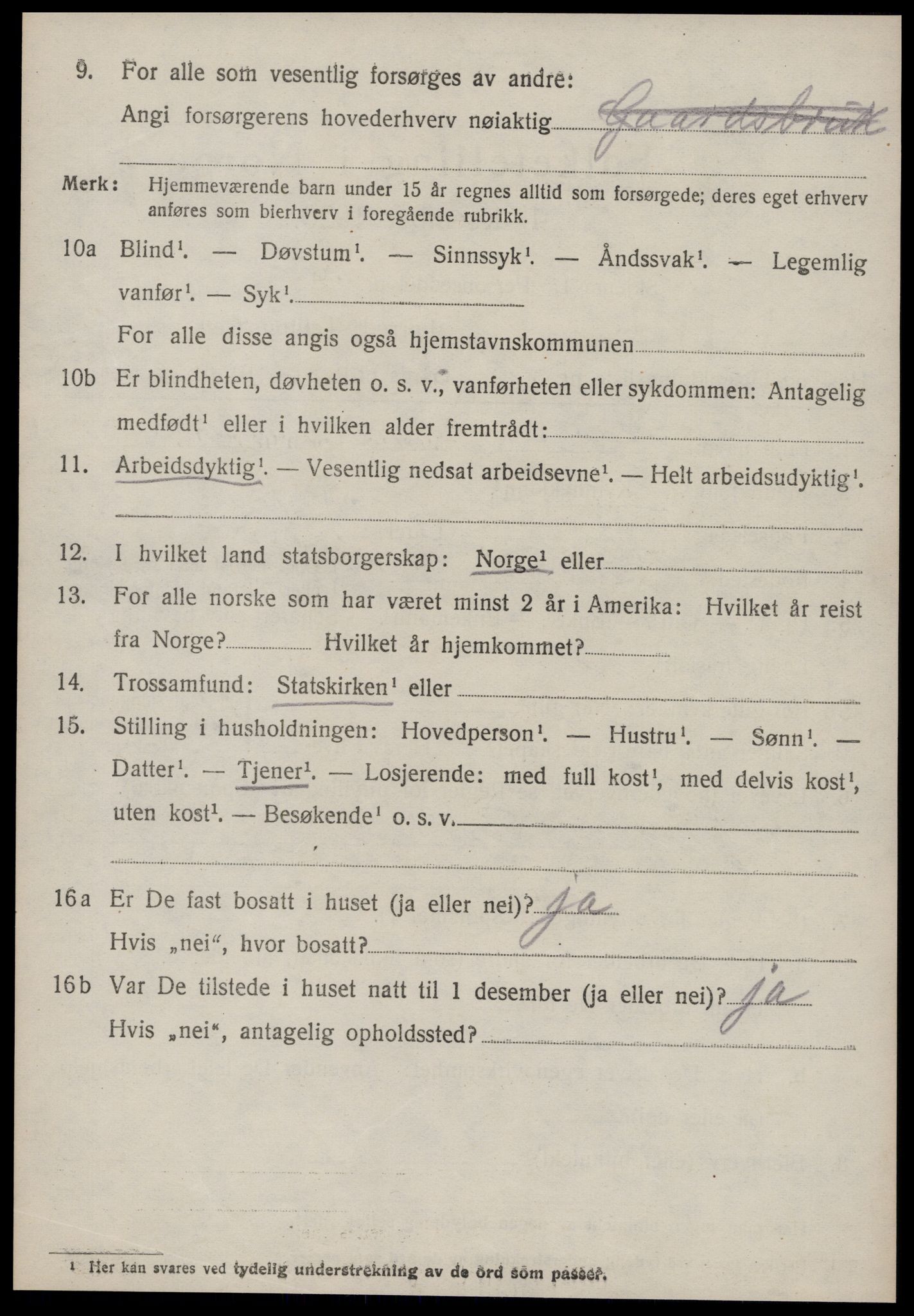 SAT, 1920 census for Borgund, 1920, p. 11239