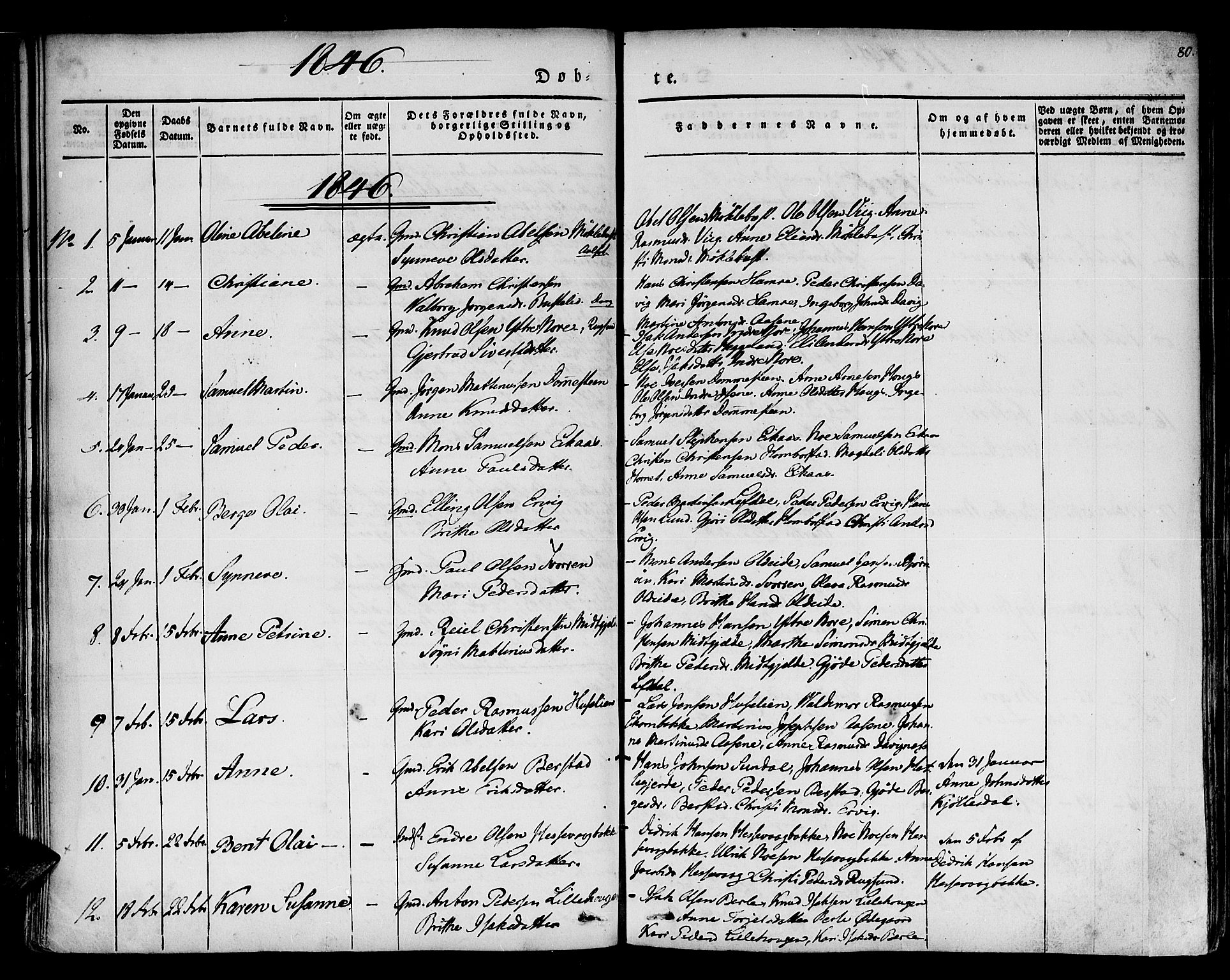 Davik sokneprestembete, AV/SAB-A-79701/H/Haa/Haaa/L0004: Parish register (official) no. A 4, 1830-1849, p. 80