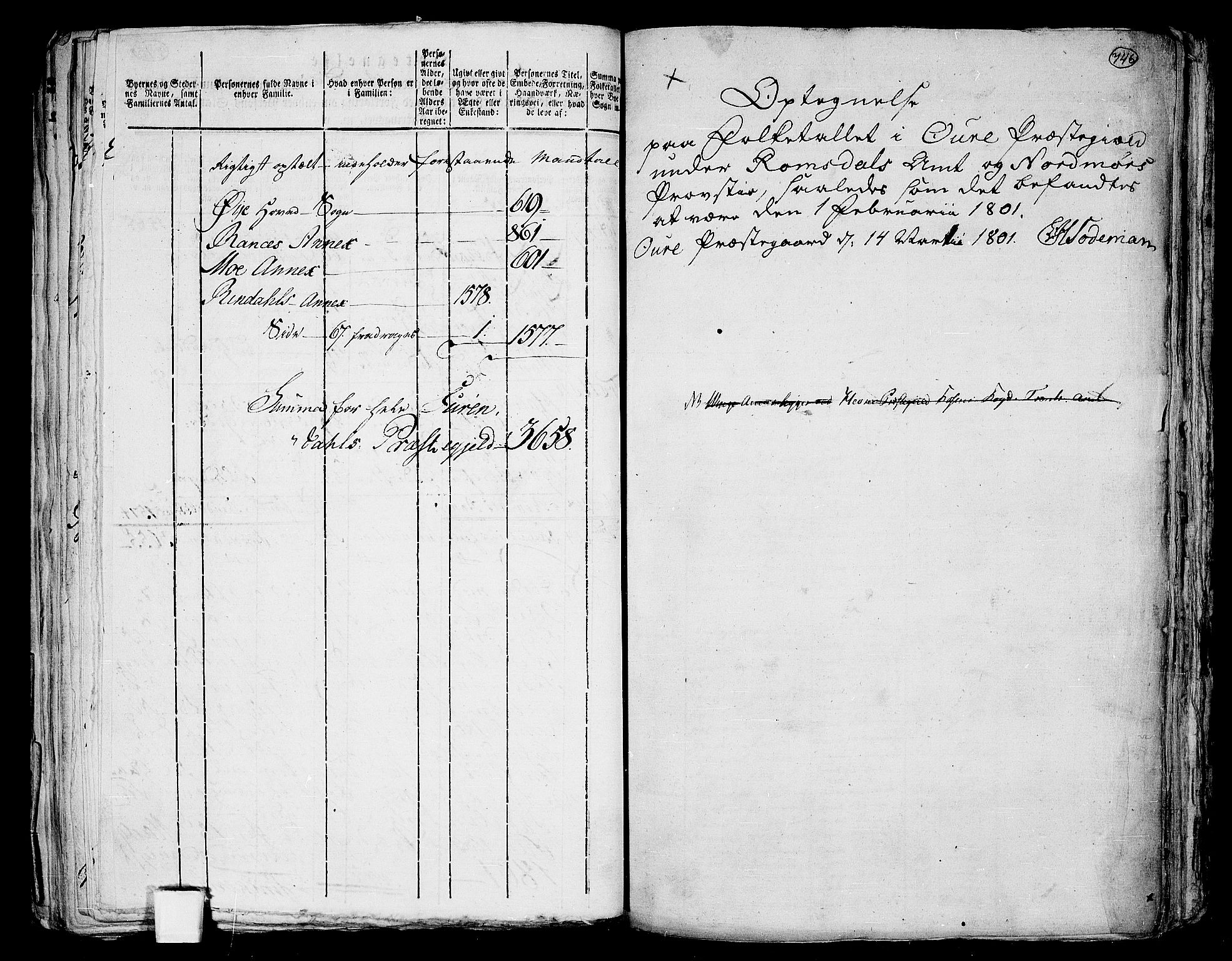 RA, 1801 census for 1569P Aure, 1801, p. 745b-746a
