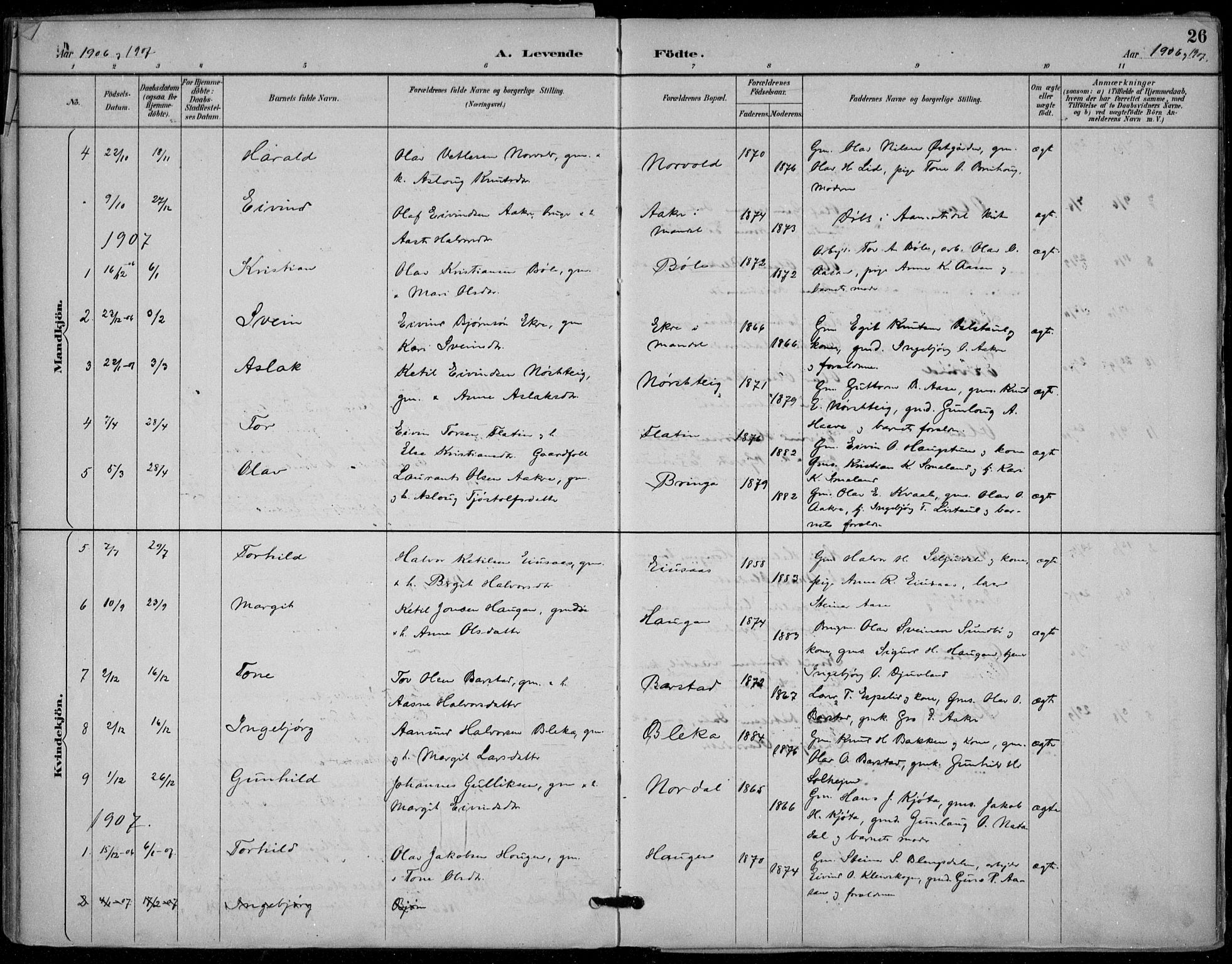 Seljord kirkebøker, SAKO/A-20/F/Fb/L0002: Parish register (official) no. II 2, 1887-1917, p. 26