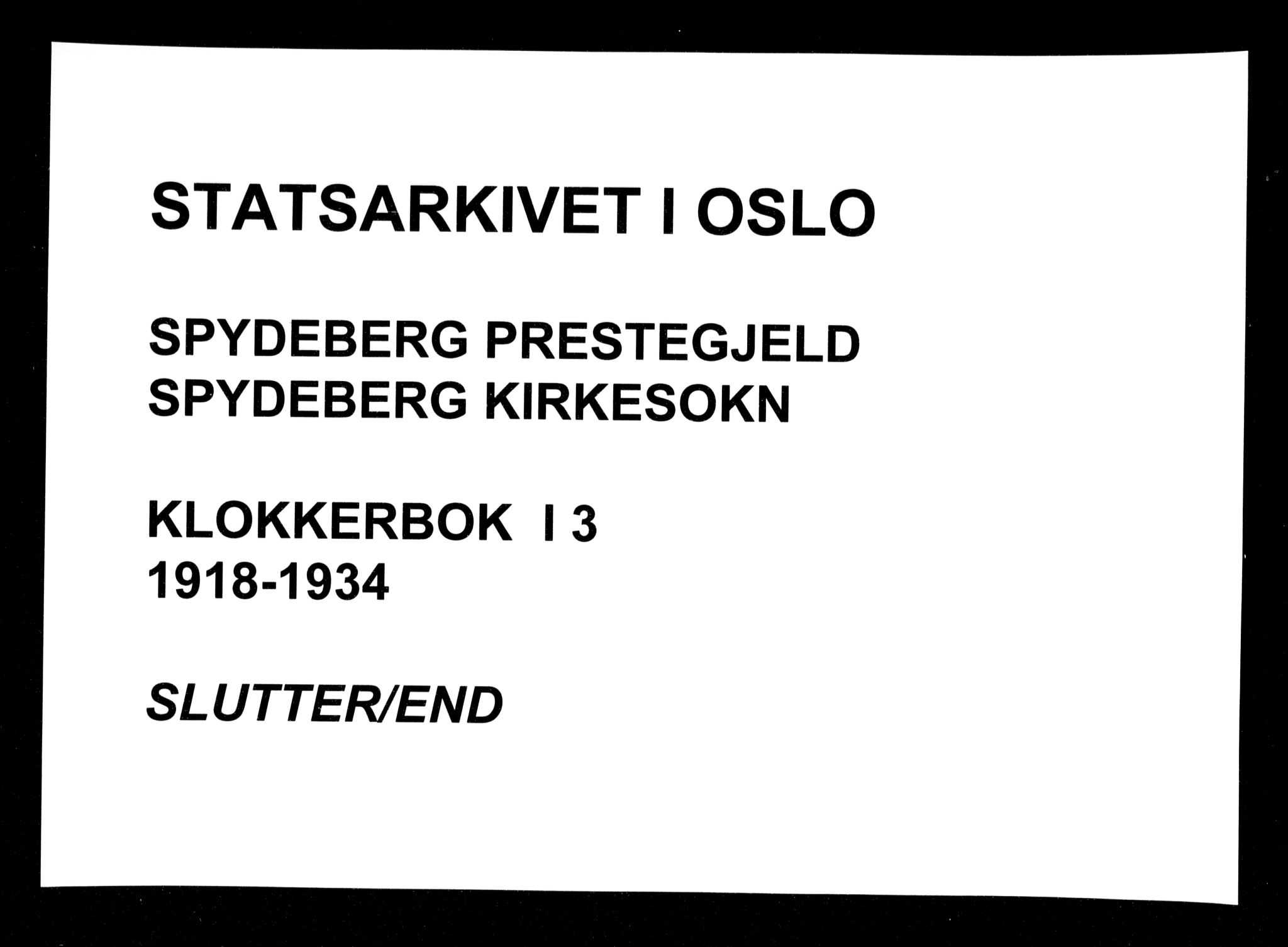 Spydeberg prestekontor Kirkebøker, SAO/A-10924/G/Ga/L0003: Parish register (copy) no. I 3, 1918-1934