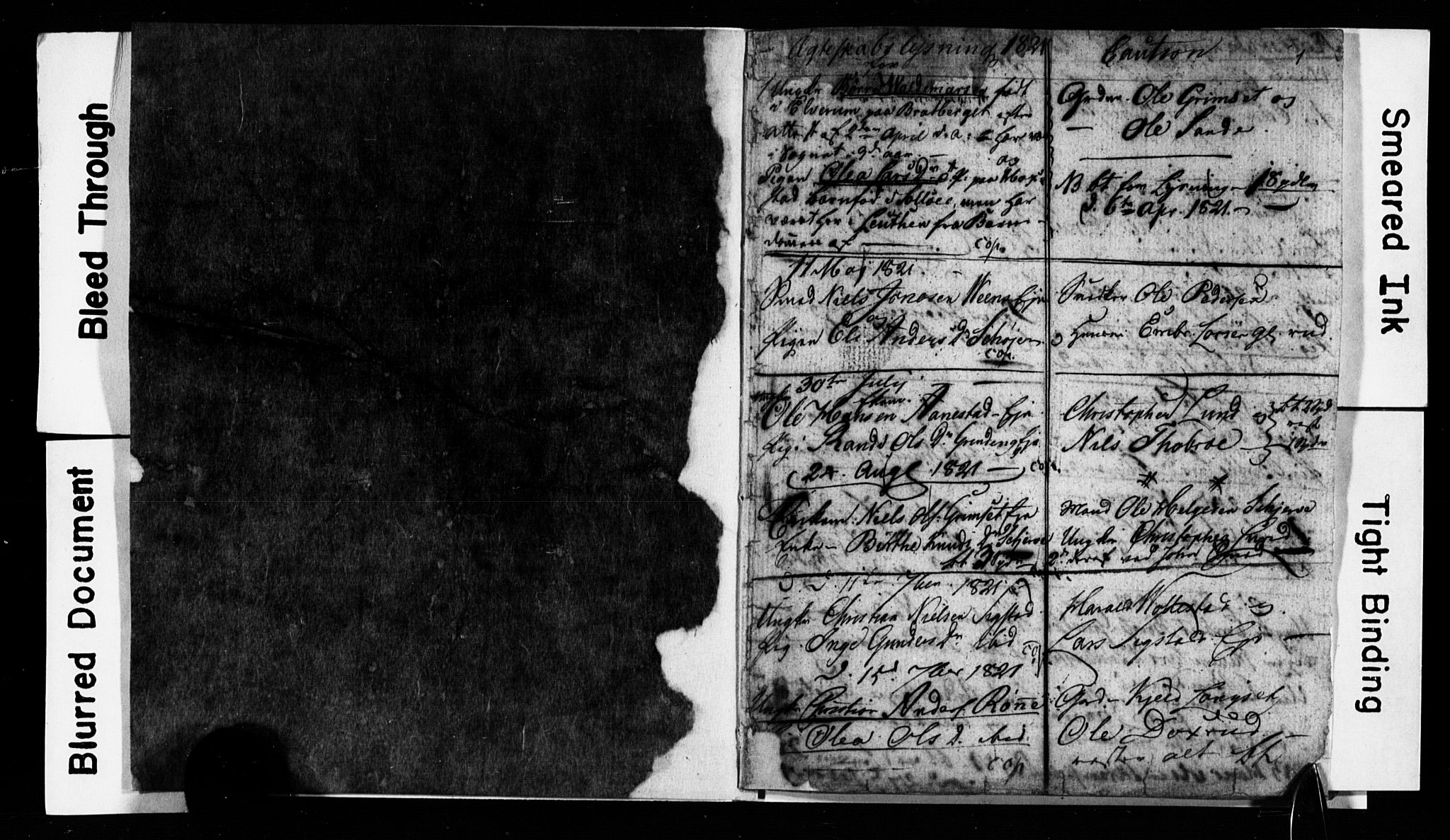 Løten prestekontor, AV/SAH-PREST-022/N/Na/L0001: Banns register no. 1, 1821-1831, p. 1