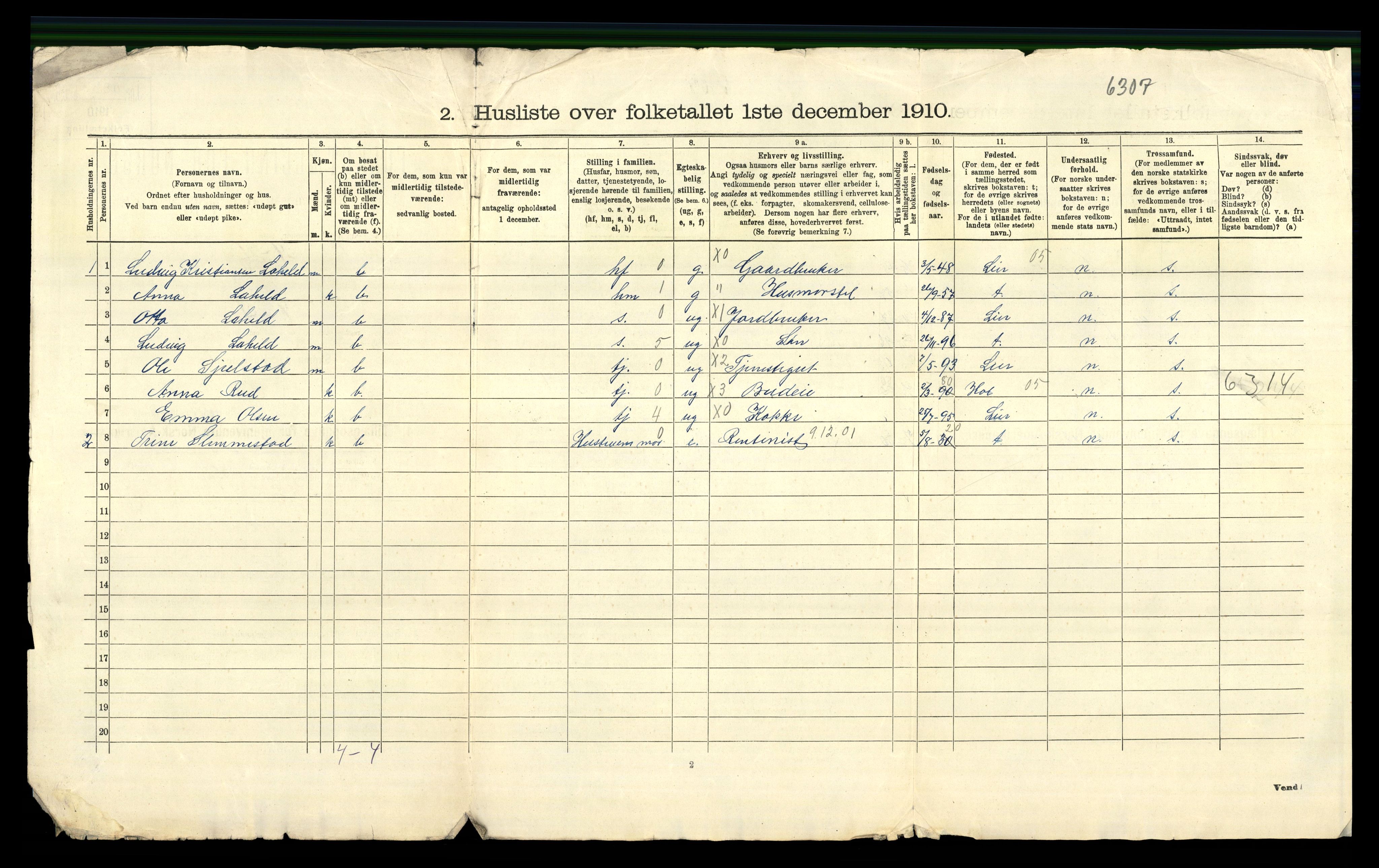 RA, 1910 census for Røyken, 1910, p. 32