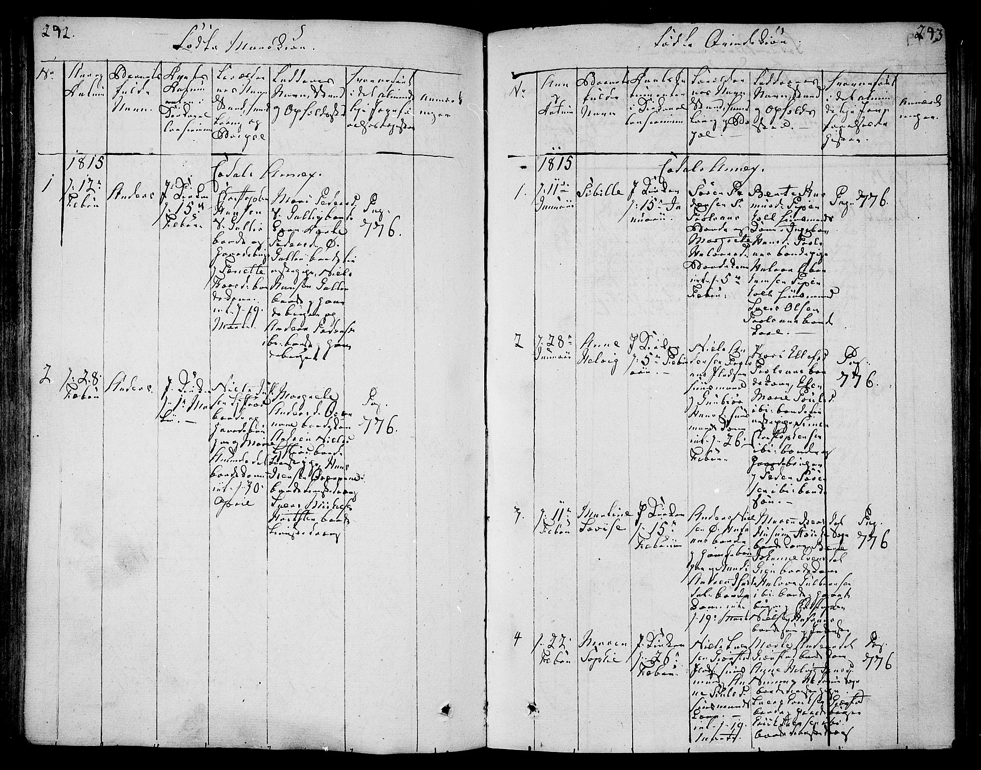 Andebu kirkebøker, AV/SAKO-A-336/F/Fa/L0003: Parish register (official) no. 3 /3, 1815-1828, p. 242-243