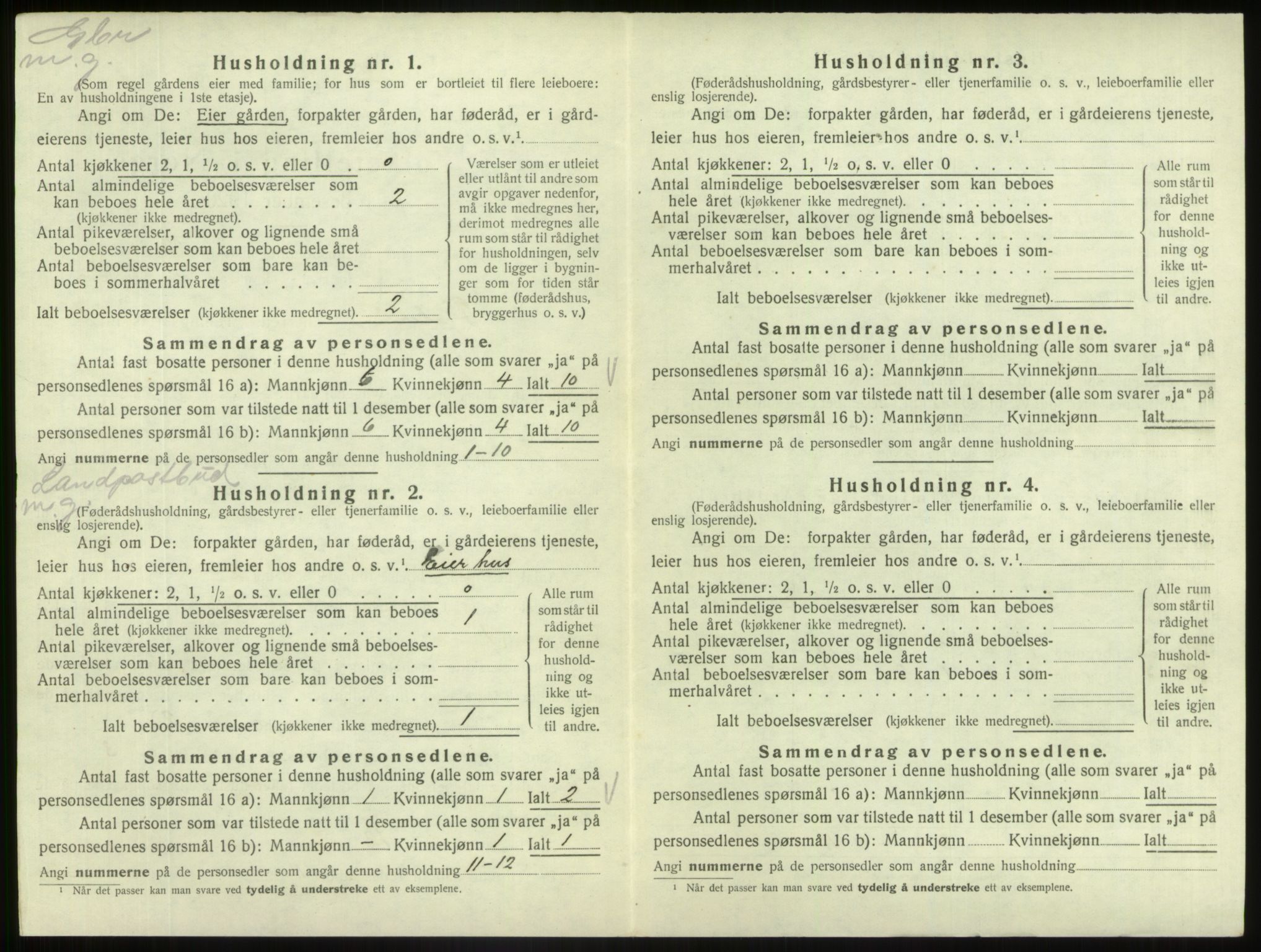 SAB, 1920 census for Fjaler, 1920, p. 1312